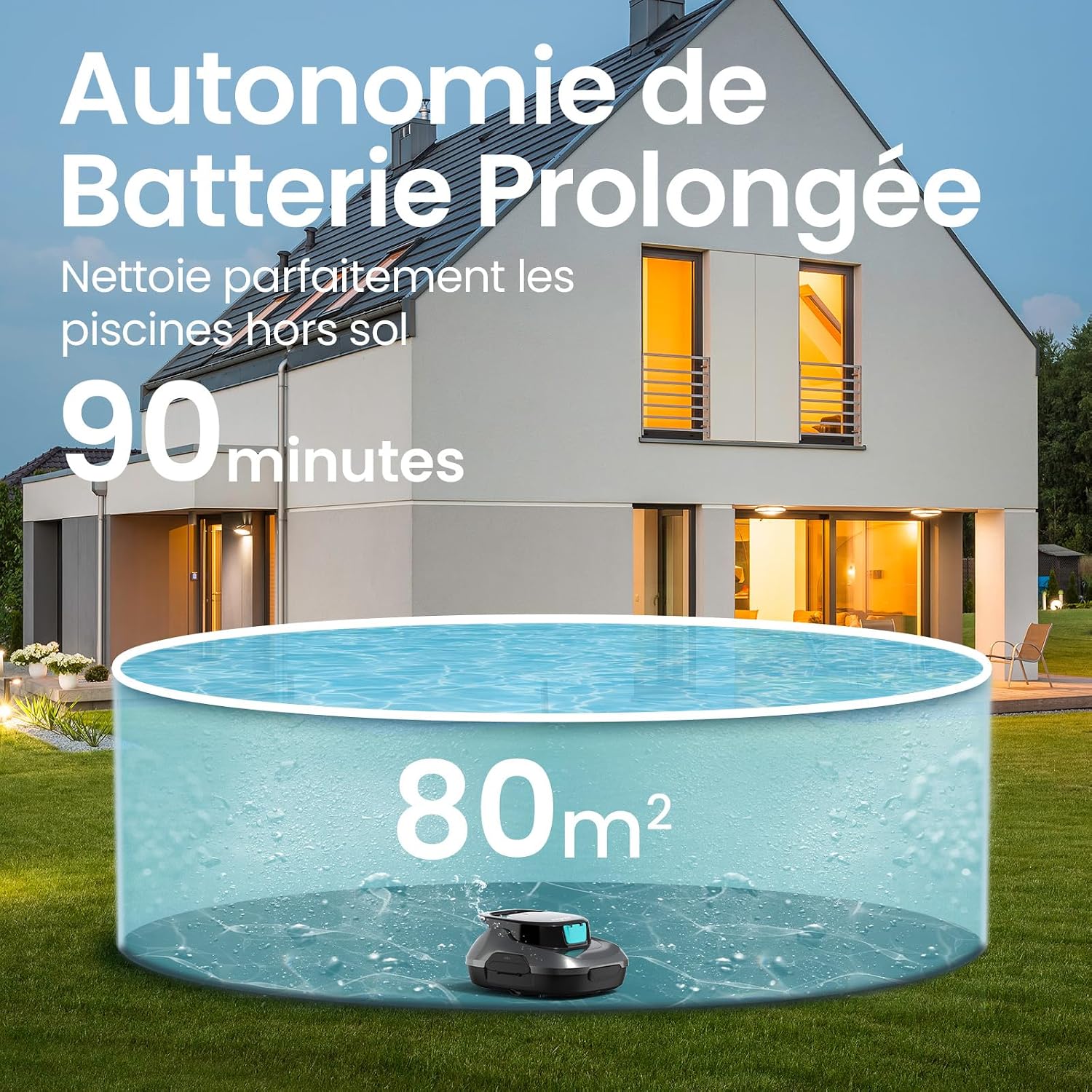 Detalle de AIPER Scuba SE Robot Piscine — Nettoyeur sans Fil compact pour piscines hors-sol jusqu’à 80 m²