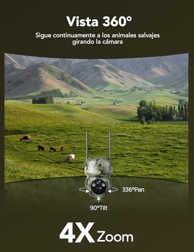 Detalle de GNCC Cámara de Fototrampeo 4G LTE 2K con SIM y Panel Solar — guía de compra