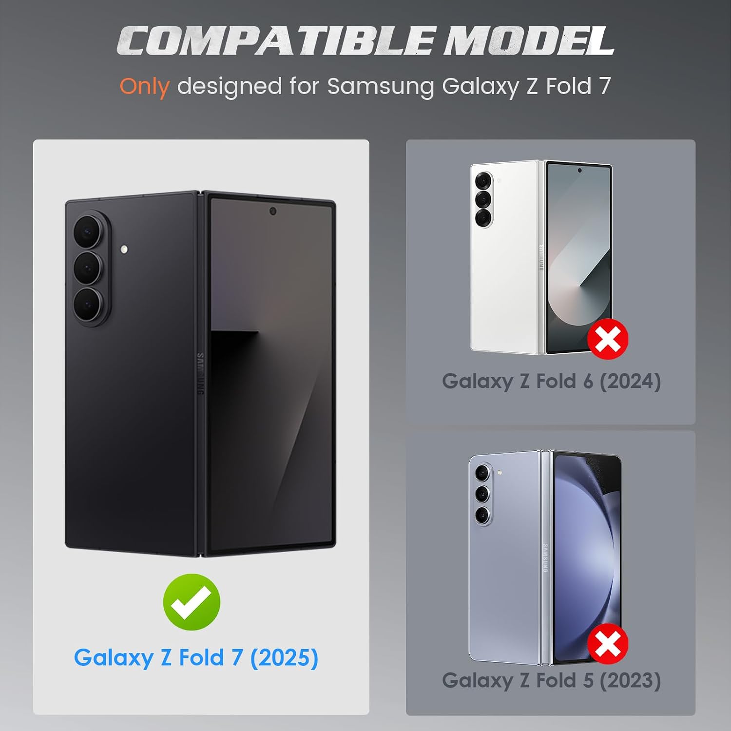 Detalle 2 de Doeshine Samsung Galaxy Z Fold7 case with 360° ring 360°