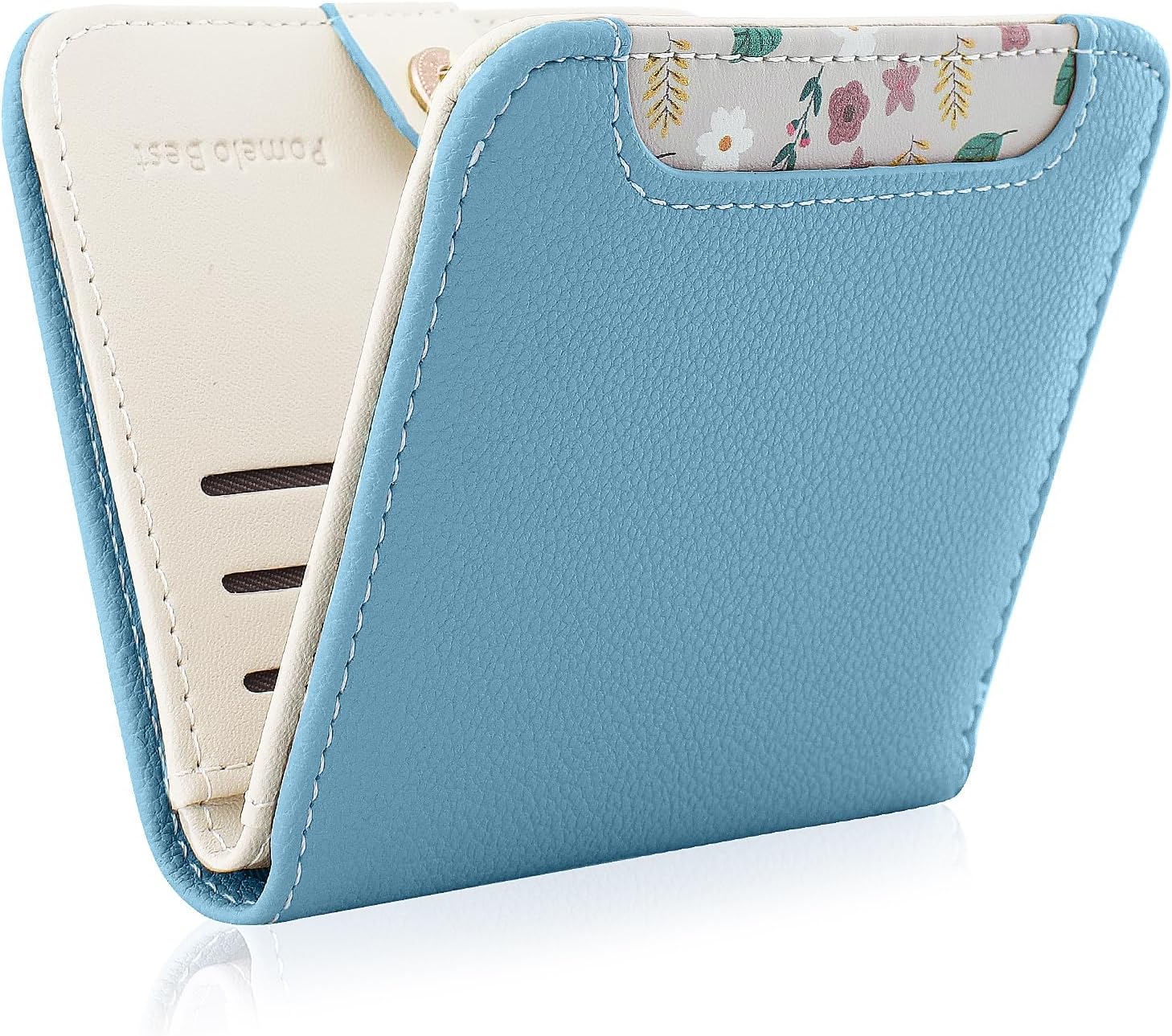 Detalle de Pomelo Best Womens Wallet Soft Small Coin Purse - RFID Blocking Bifold with Zipper Pocket (Blue)
