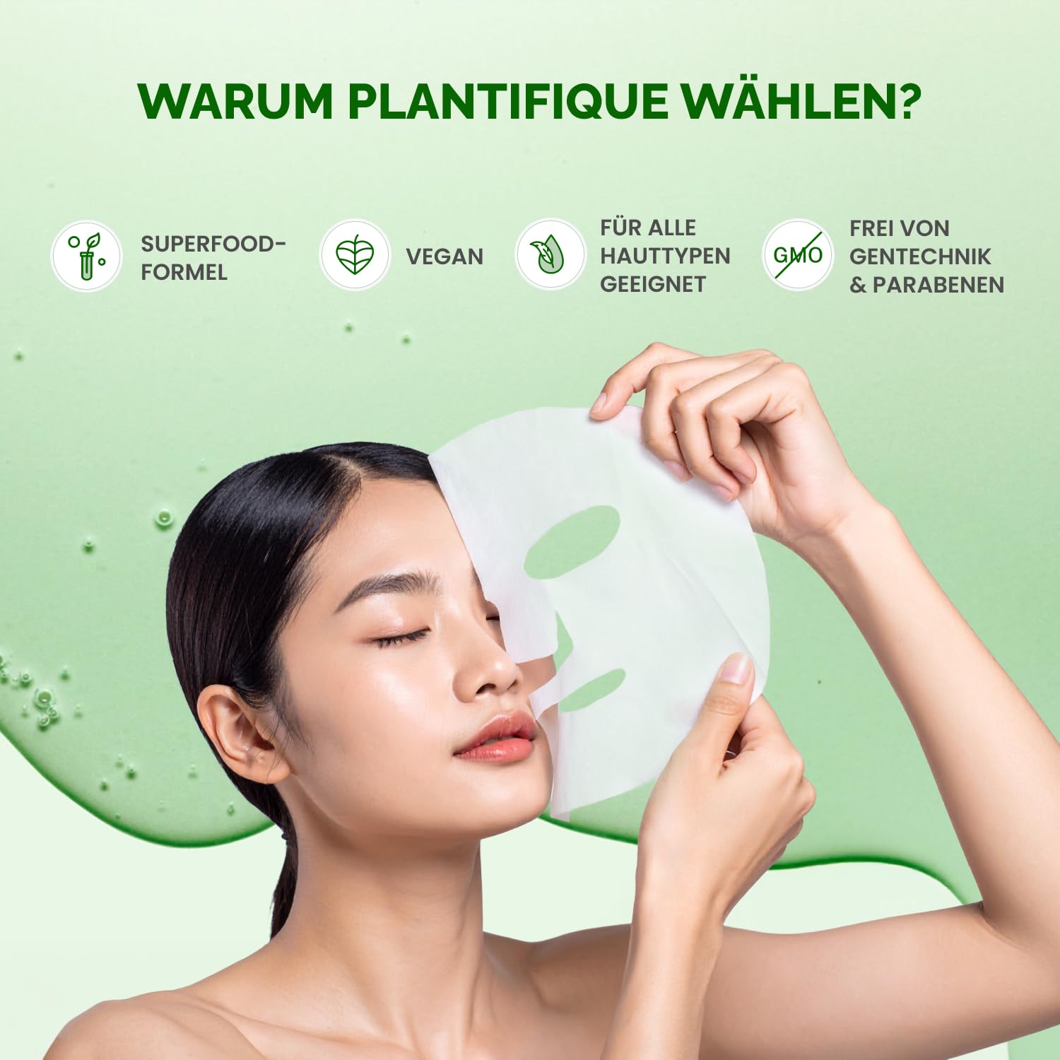 Thumbnail 5 de PLANTIFIQUE Koreanische Gesichtsmaske 5-Pack – Hydrierende Masken mit Superfoods & Hyaluronsäure