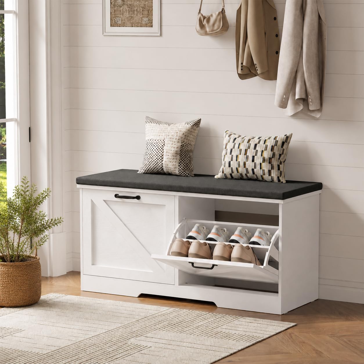 Detalle de Draelibor Shoe Storage Bench 39.4 in