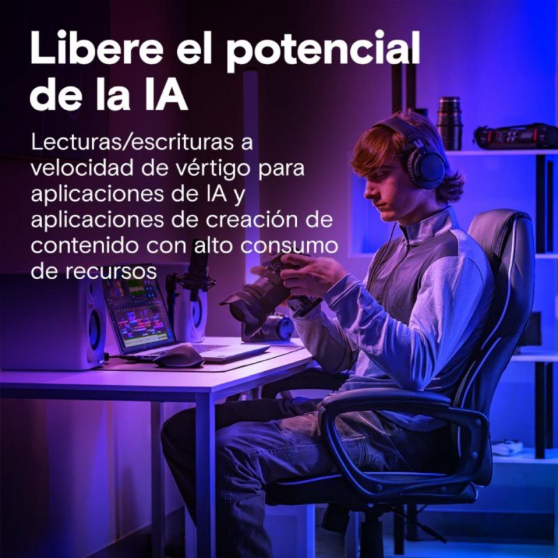 Detalle 2 de Crucial T710 1 TB SSD M.2 PCIe 5.0 – lectura 14.900 MB/s, escritura 13.700 MB/s