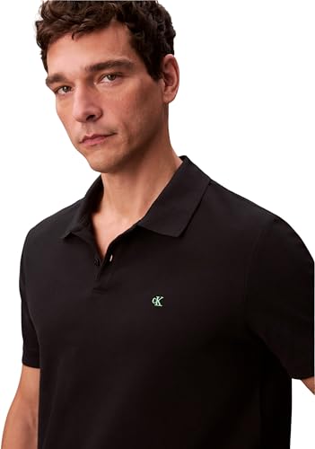 Thumbnail 2 de Calvin Klein Polo de Manga Corta para Hombre Monogram Pique en Negro (Black) – Talla L
