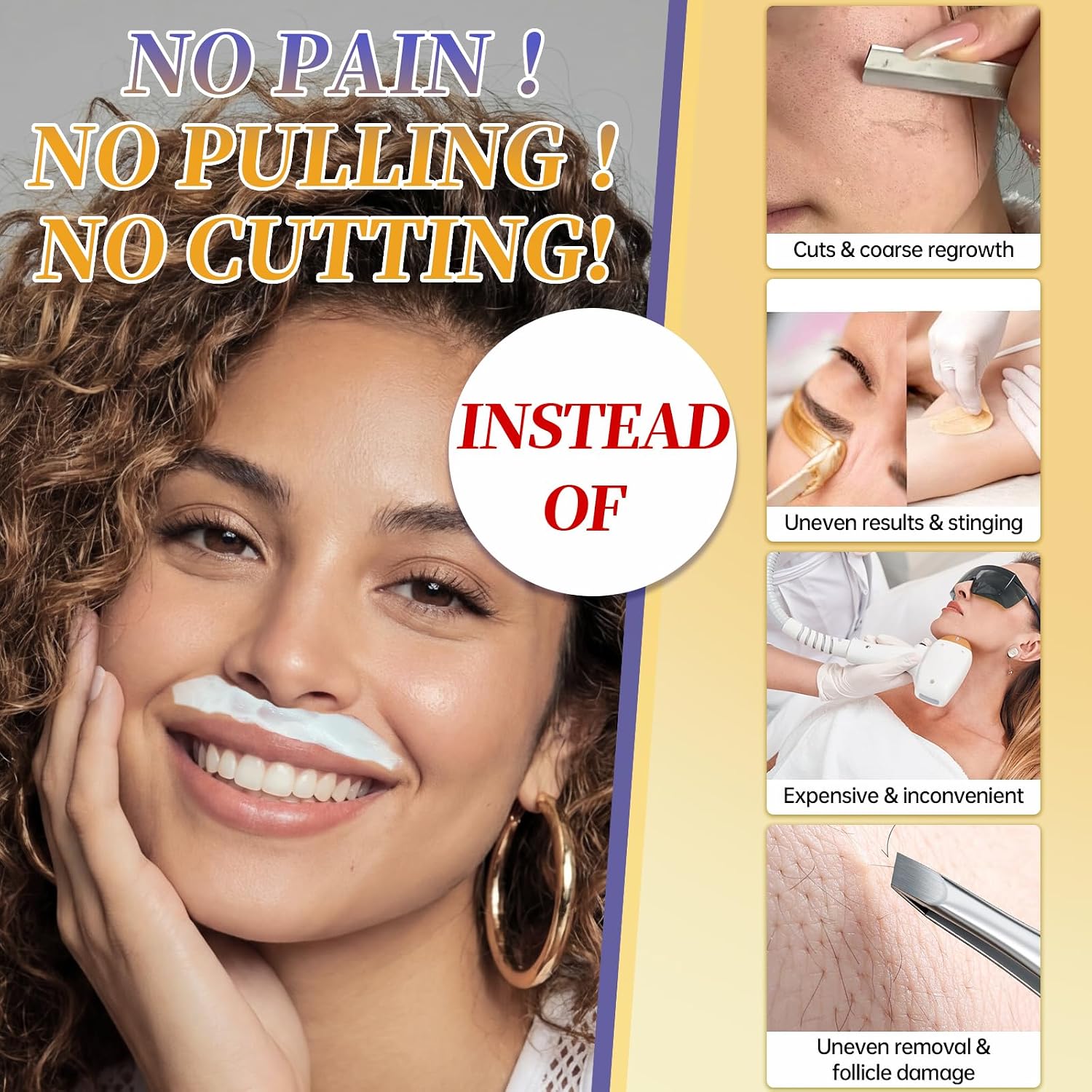 Thumbnail 6 de Facial Hair Removal Cream for Women and Men, 2.03 fl oz with Soothing Cream