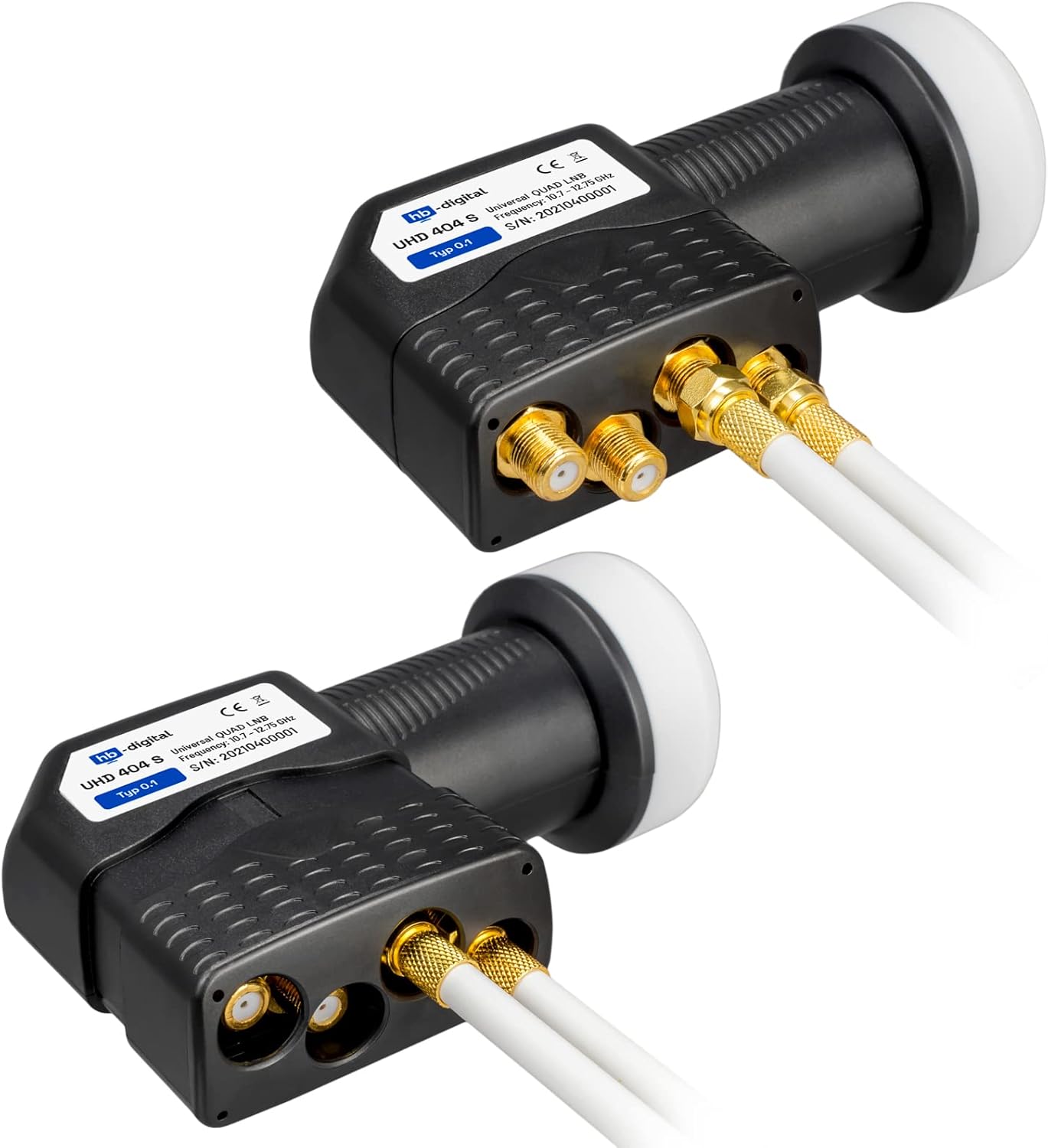 Detalle de hb-digital Quad LNB – 4-fach-Quad-LNB mit LTE-Schutz, 0,1 dB Rauschmaß und Wetterschutz