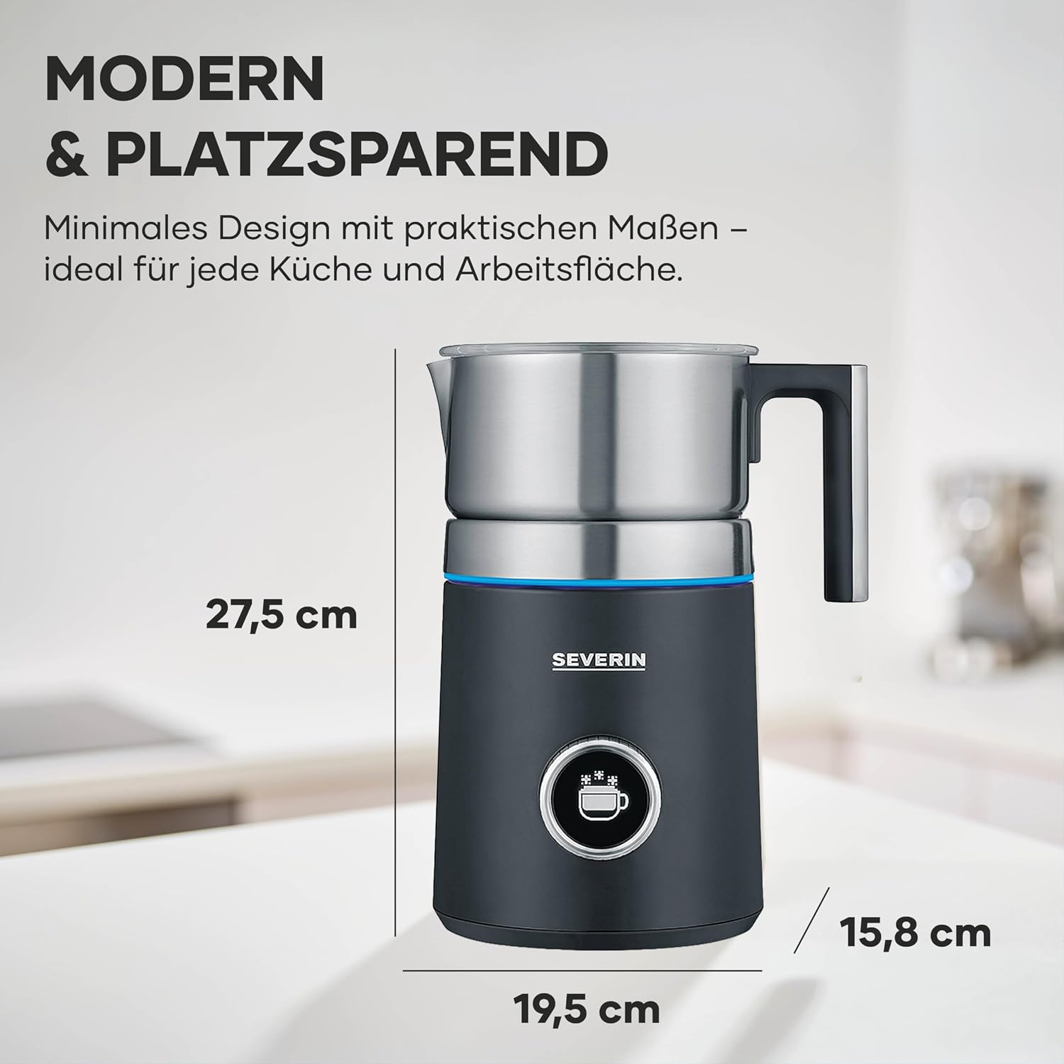Thumbnail 2 de SEVERIN SPUMA 700 Plus Induktions-Milchaufschäumer – 13 Programme, OLED-Display, Barista-Qualität