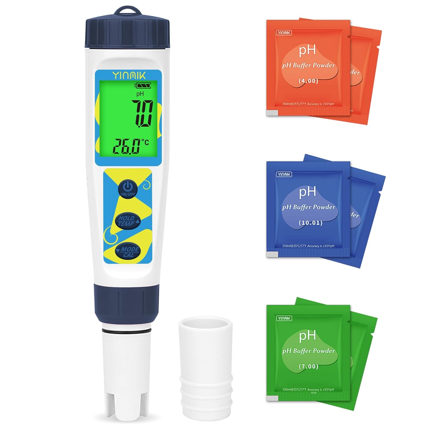 Thumbnail 6 de Salzwasser Pool Messgerät 5 in 1 – pH, TDS, EC, Salzgehalt und Temperatur mit LCD-Display
