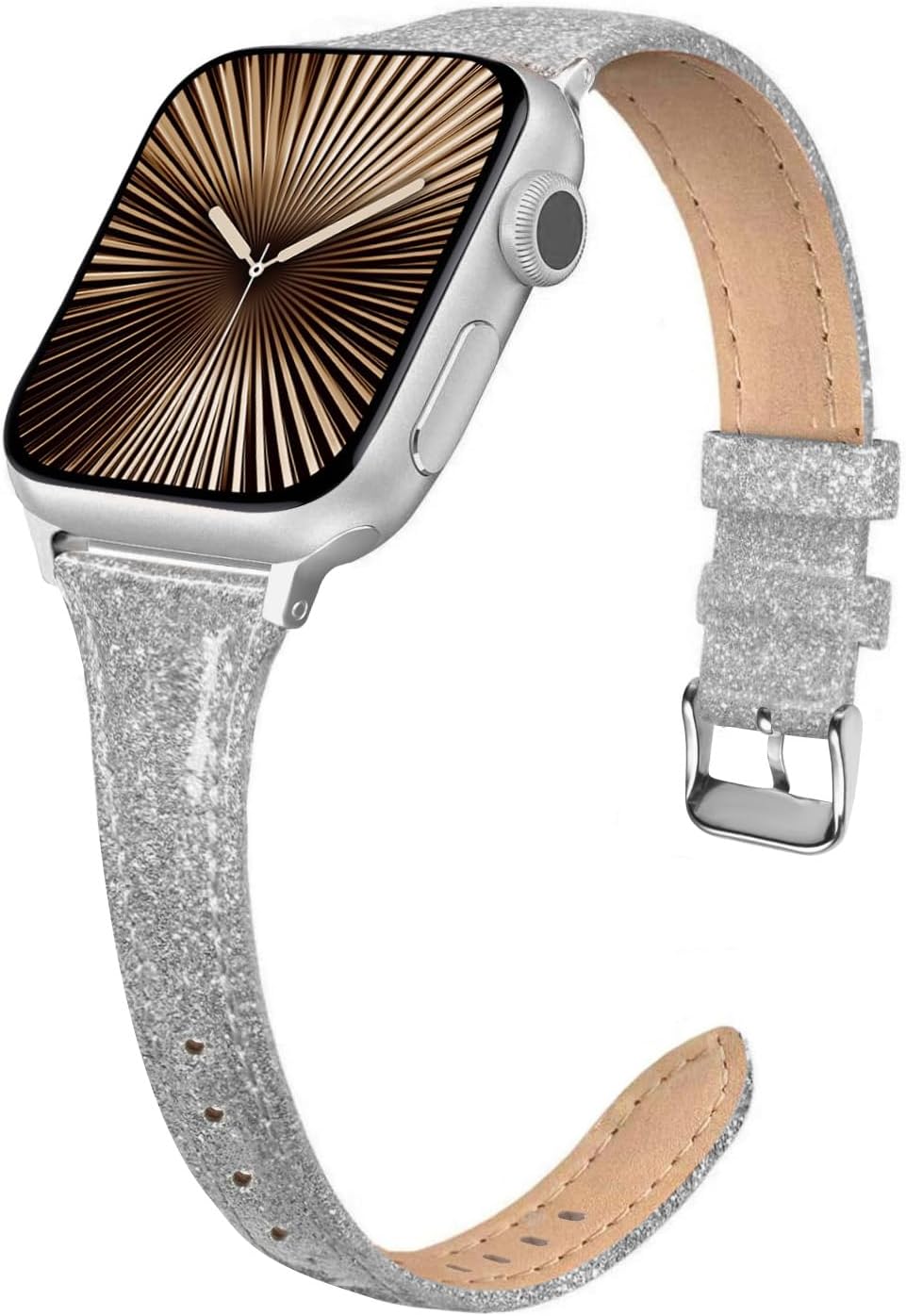 Detalle de Tuocal Genuine Leather Strap for Apple Watch (38–42mm) – Slim, Elegant Leather Band for Series 10 to 1