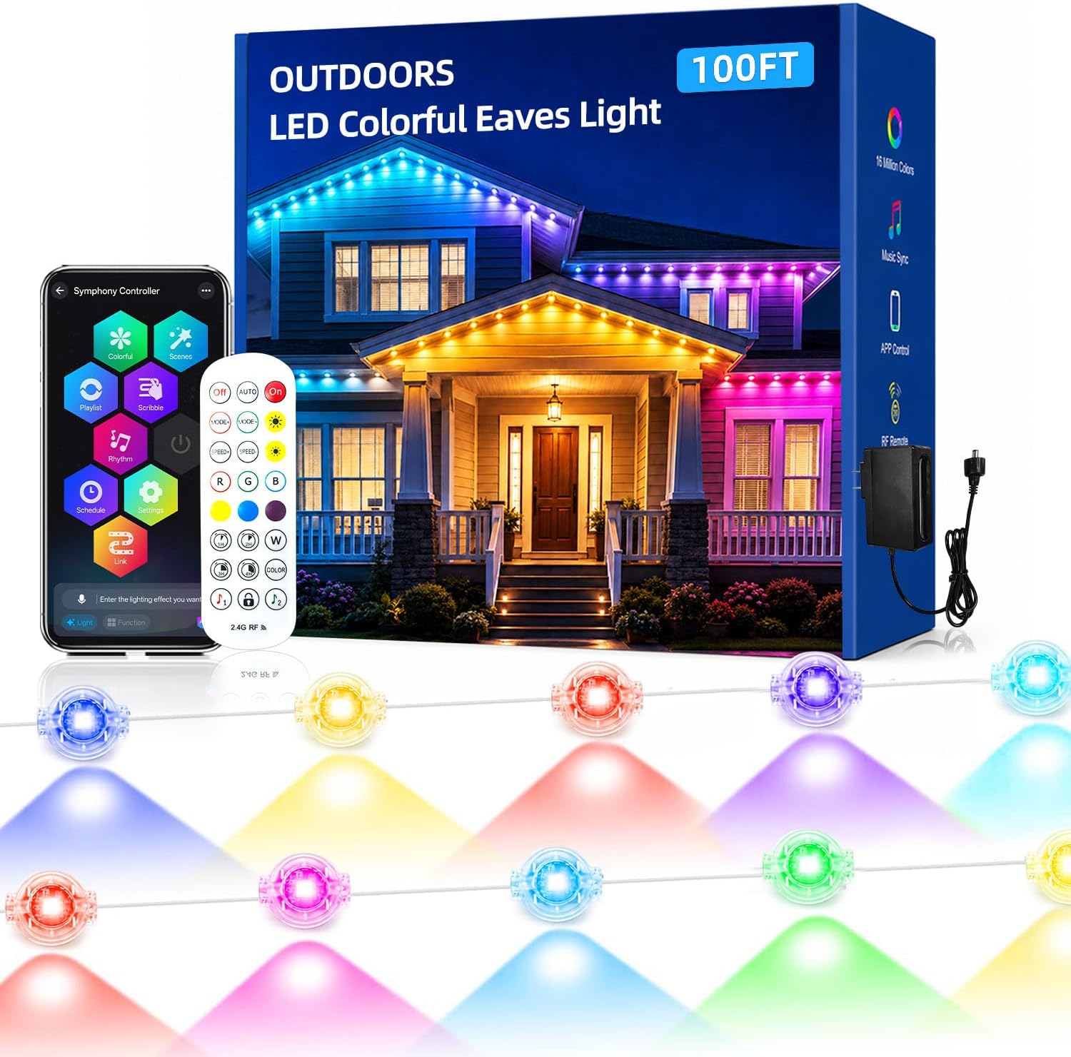 Detalle de Segrass Permanent Outdoor Lights 100FT