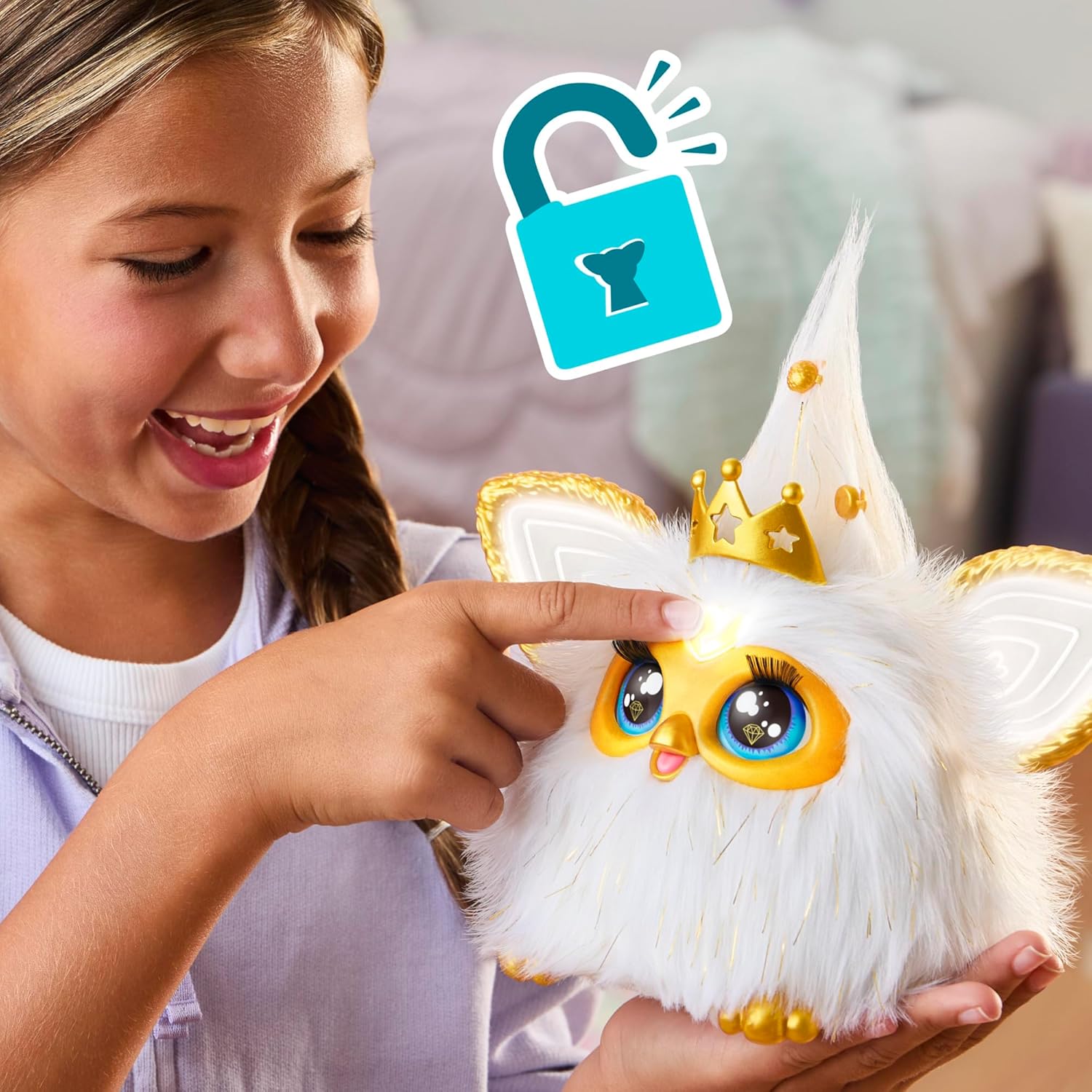 Detalle 2 de Hasbro Furby Gold Glam interaktives Plüschspielzeug