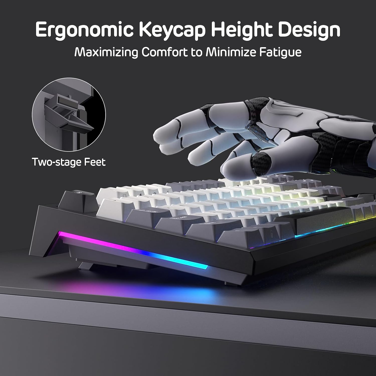 Thumbnail 4 de RK ROYAL KLUDGE C87 HE Gaming-Tastatur (TKL), Hall-Effekt Rapid Trigger, 87 Tasten, QWERTY, RGB