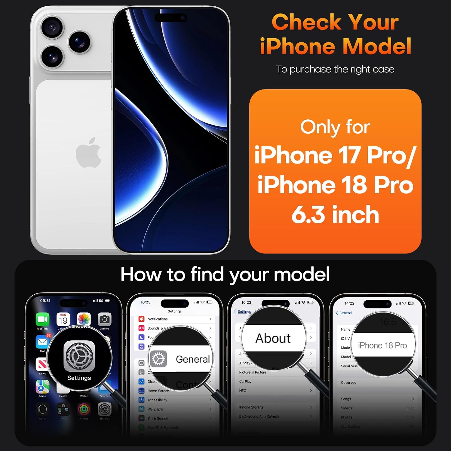 Thumbnail 1 de TAURI iPhone 17 Pro Case 3m Drop Protection