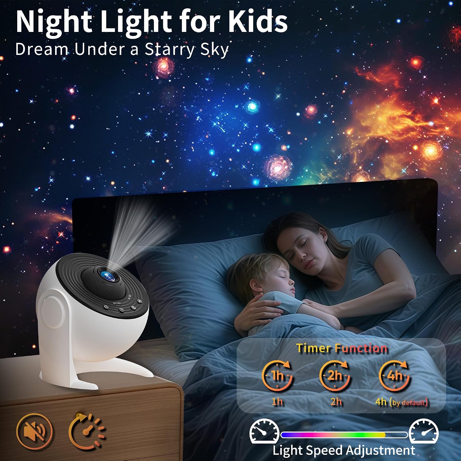 Detalle 2 de FlyLily 13-in-1 Galaxy Projector, 360° Rotation and Solar System Scenes
