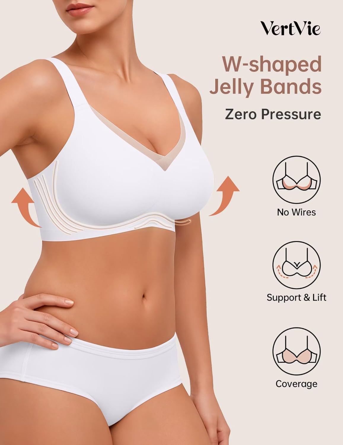 Detalle 2 de Vertvie Wireless Jelly Bralette with Seamless Support