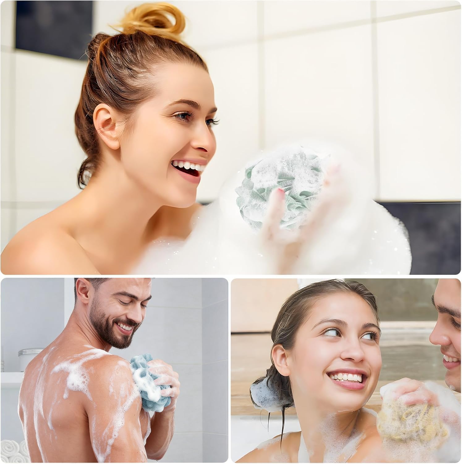 Thumbnail 6 de Yoget 4 Pack Shower Loofah Sponge (60G Bath Sponges) for Exfoliating, Cleansing & Smoother Skin
