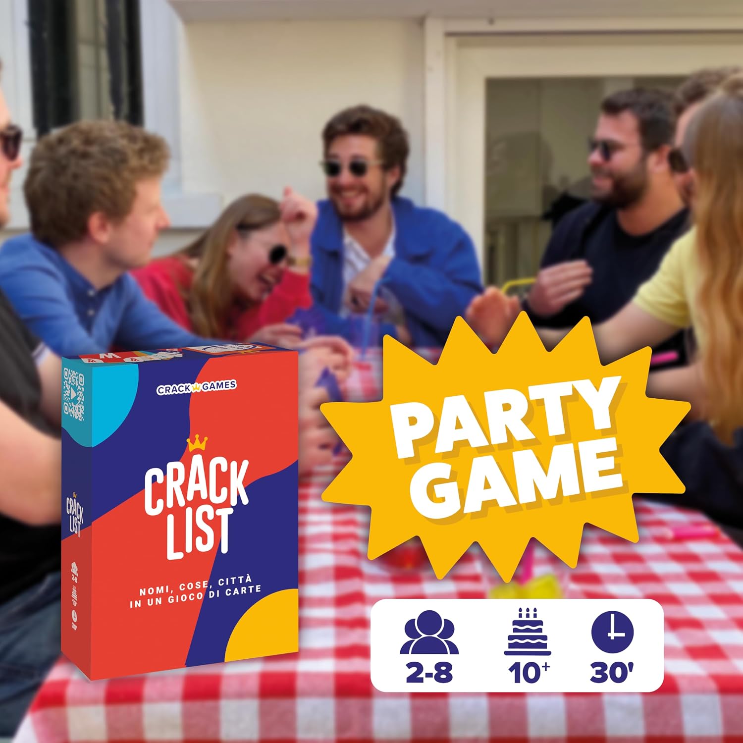Detalle de CRACK LIST Gioco di carte per 2-8 giocatori, 30 min 🎲