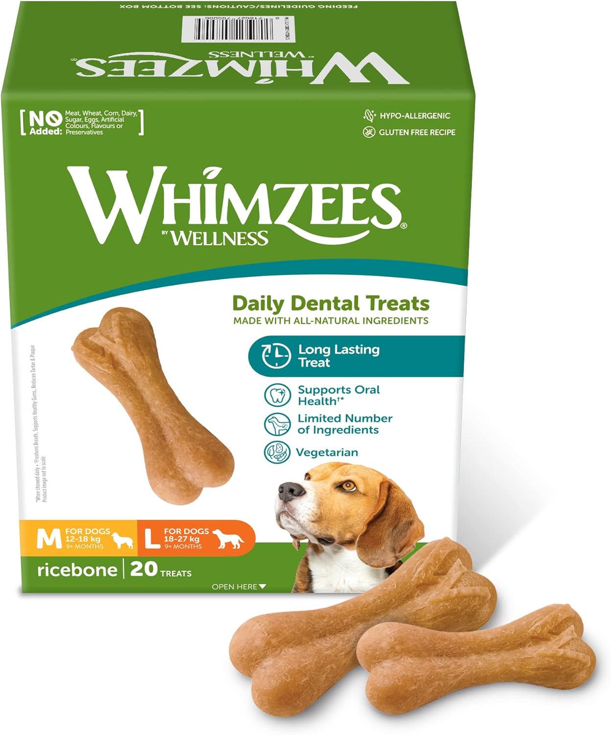 Thumbnail 6 de WHIMZEES Ricebone M/L, 9 pezzi: snack masticabile per cani di taglia media e grande