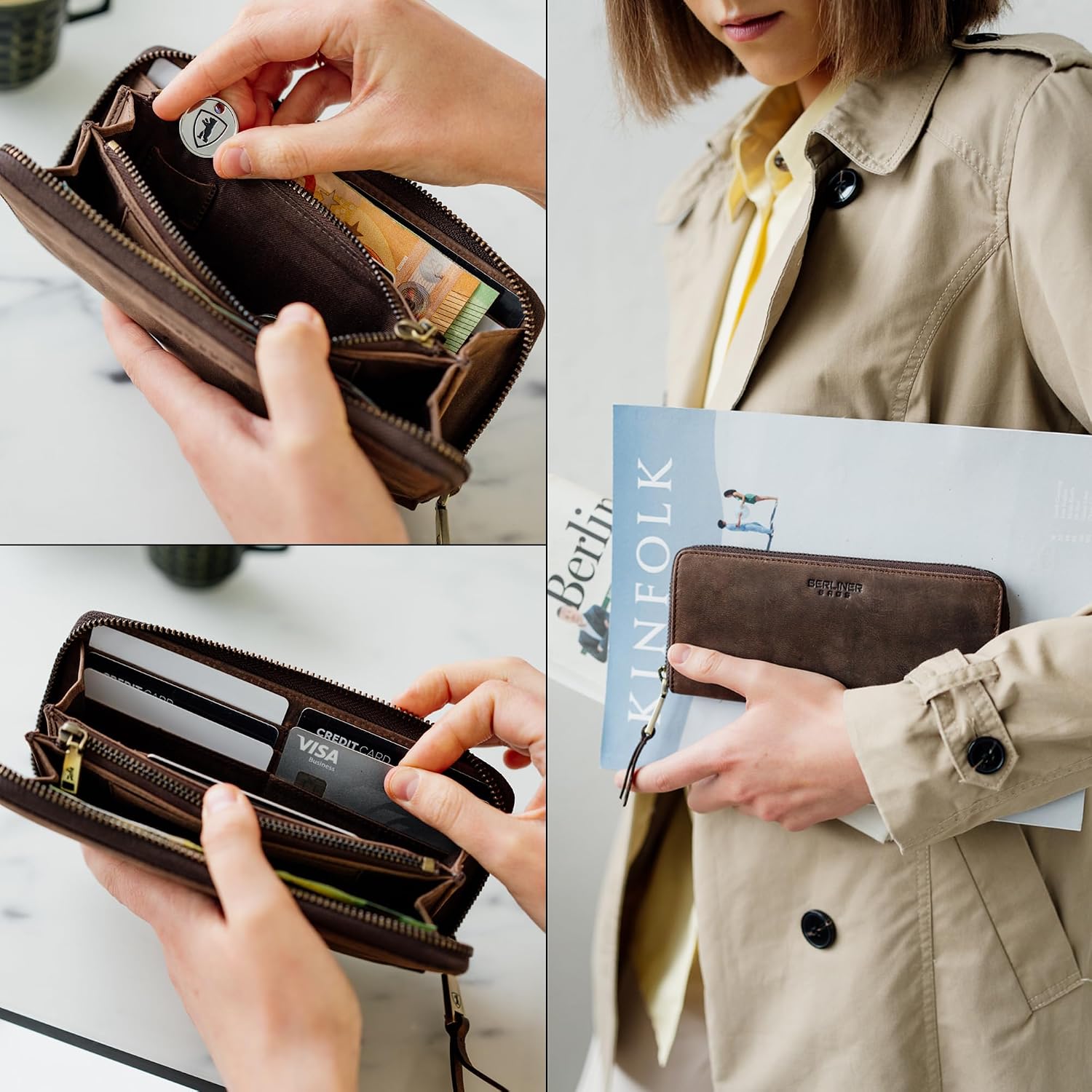 Thumbnail 5 de Berliner Bags Palma portefeuille cuir 20 cm