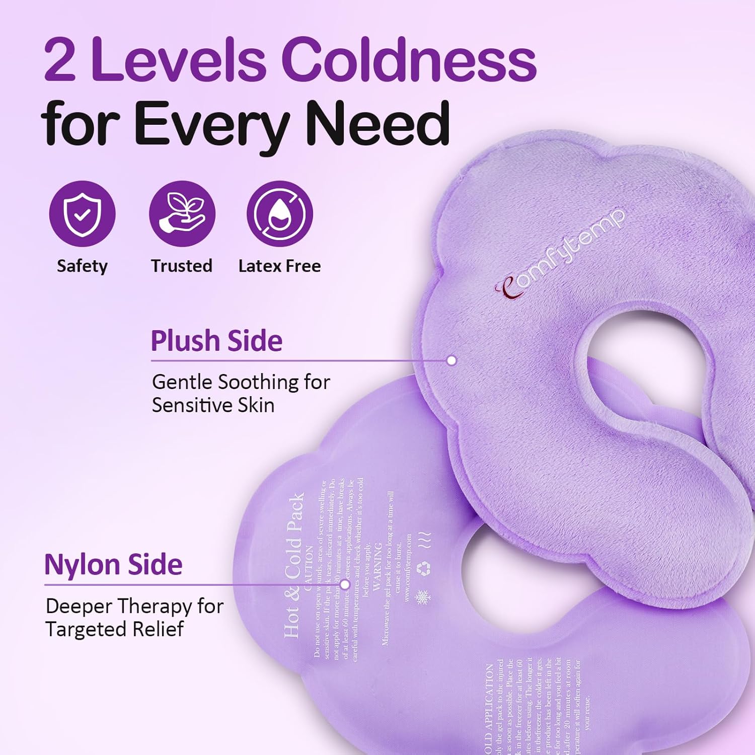 Thumbnail 4 de Comfytemp 4 Pack Breastfeeding Comfort Pads (hot & cold gel ice packs), reusable postpartum gel pads for nursing mothers