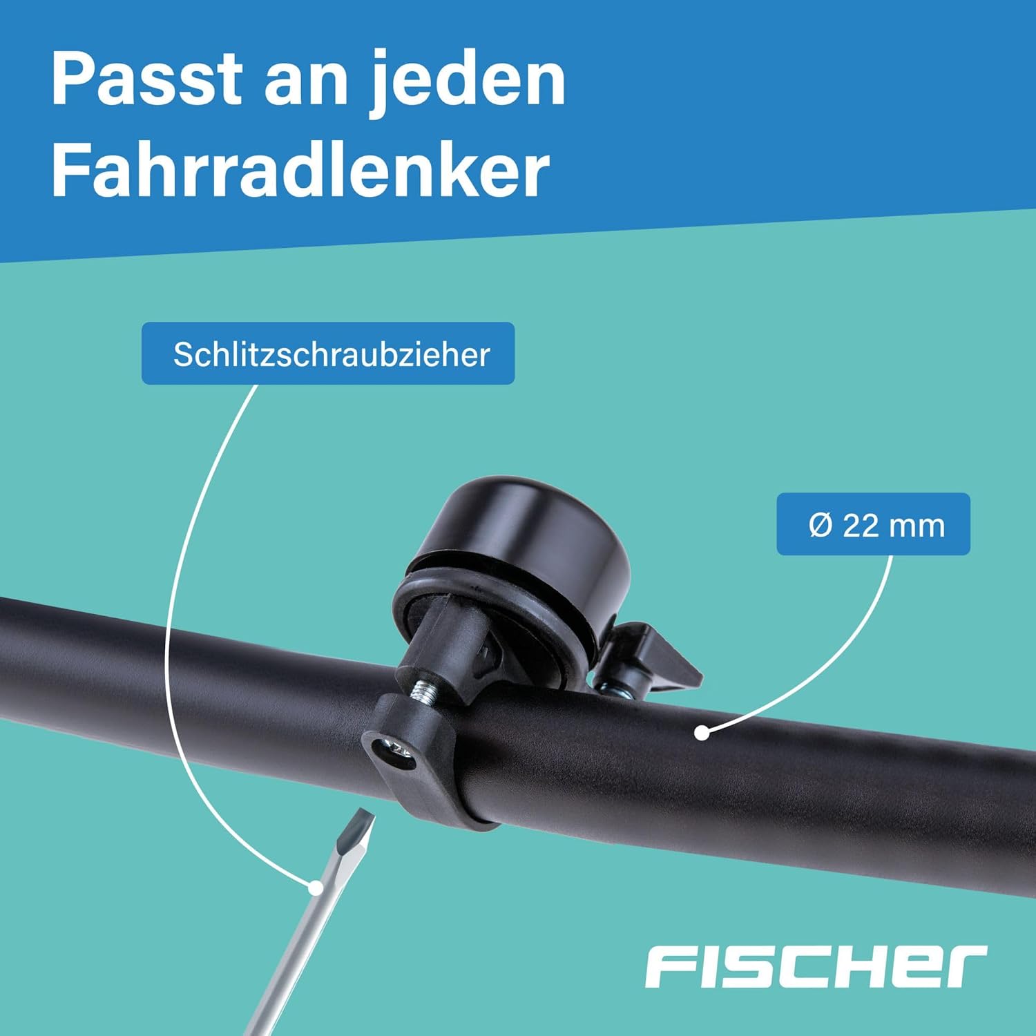 Thumbnail 6 de Fischer Mini Cloche de guidon — Cloche réglable en métal pour guidons de 22 mm