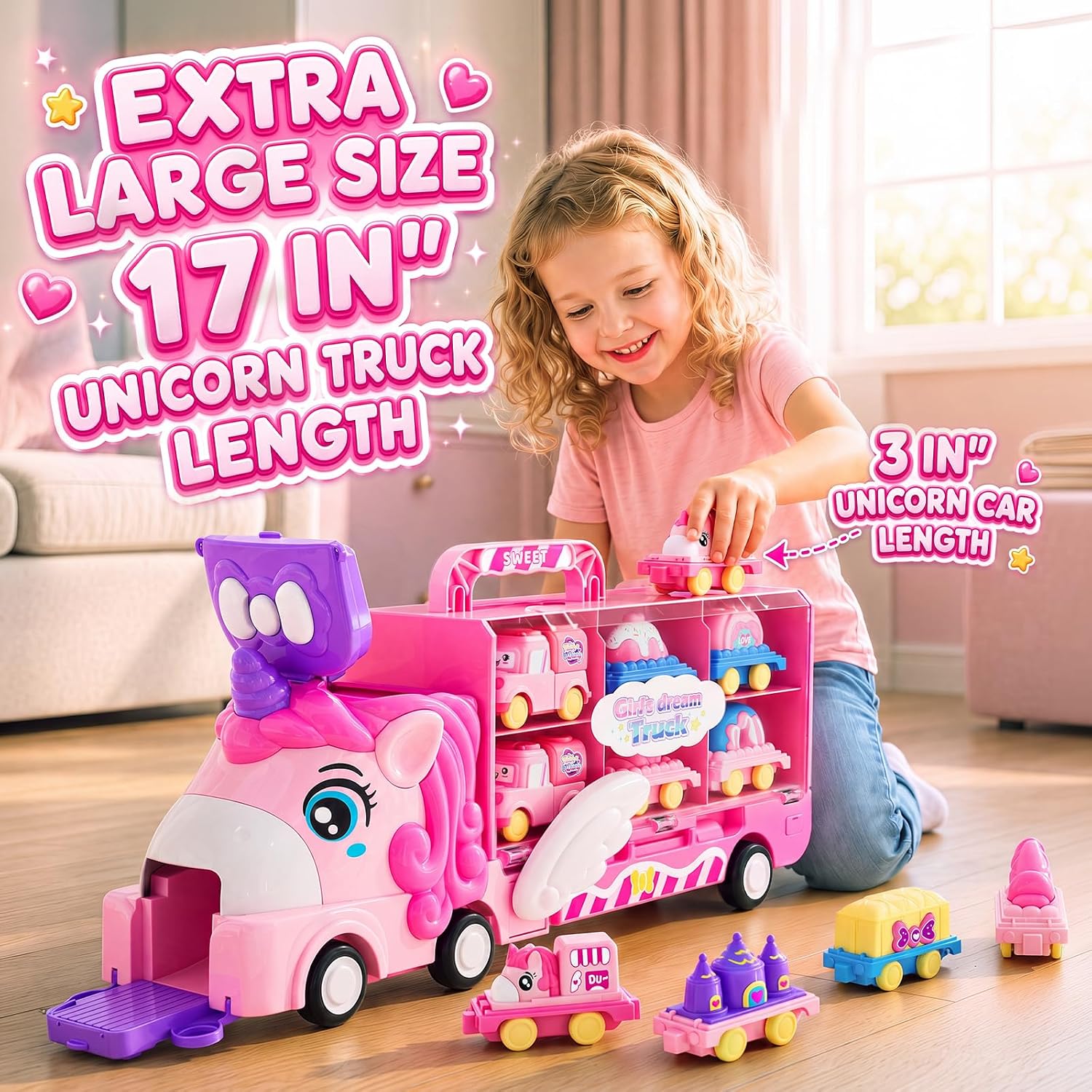 Detalle 2 de Liunkeng Unicorn Transport Truck Toy