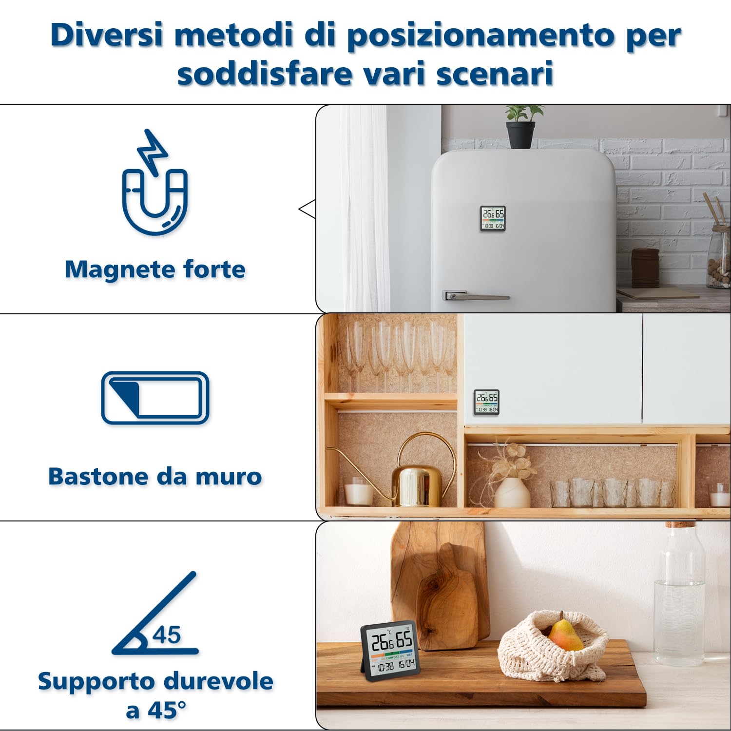 Detalle de NOKLEAD Igrometro Termometro per interni con indicatore di comfort e sensore digitale