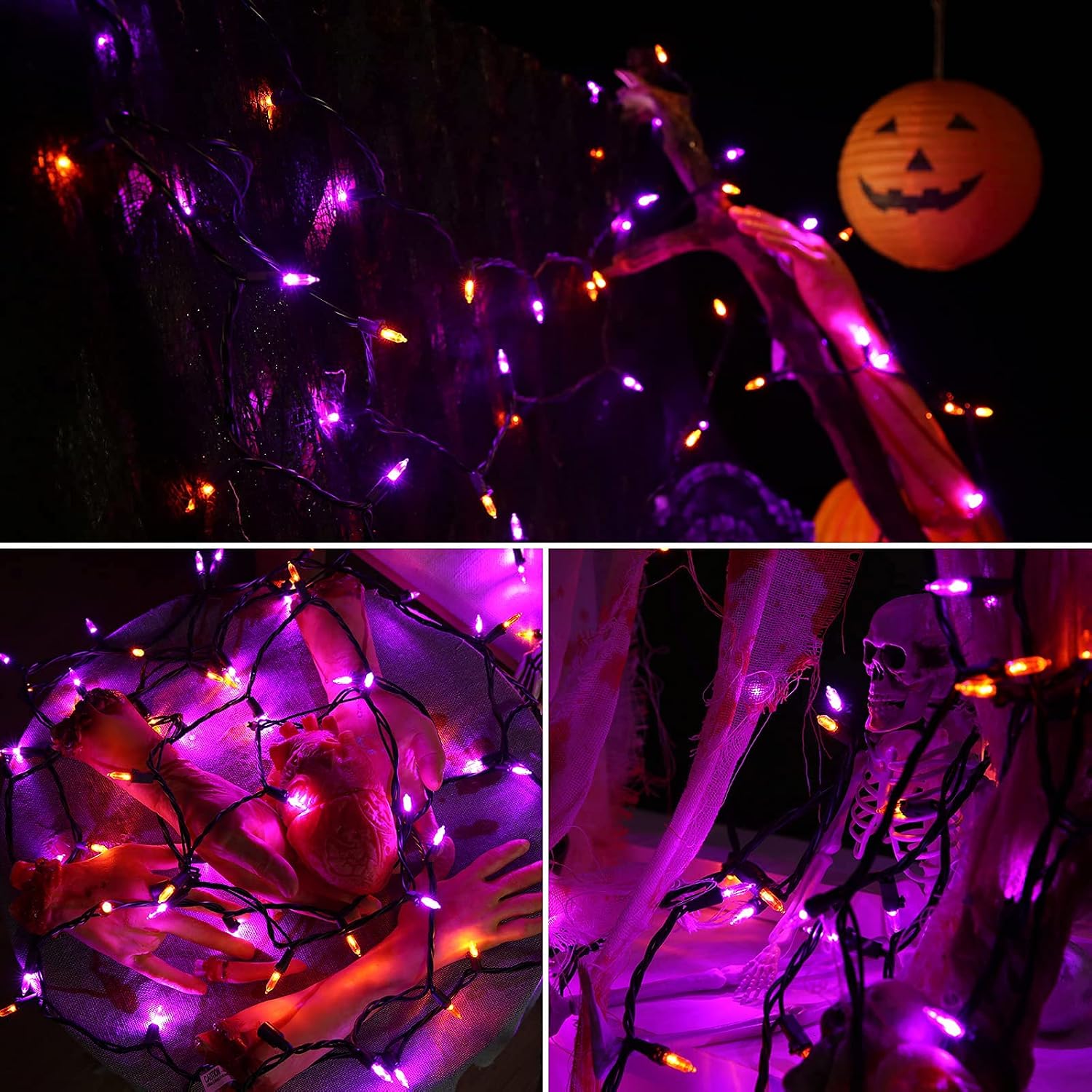 Detalle de Brizled TSD-100M-2/S-FT19 Purple and Orange 100-LED Halloween String Lights