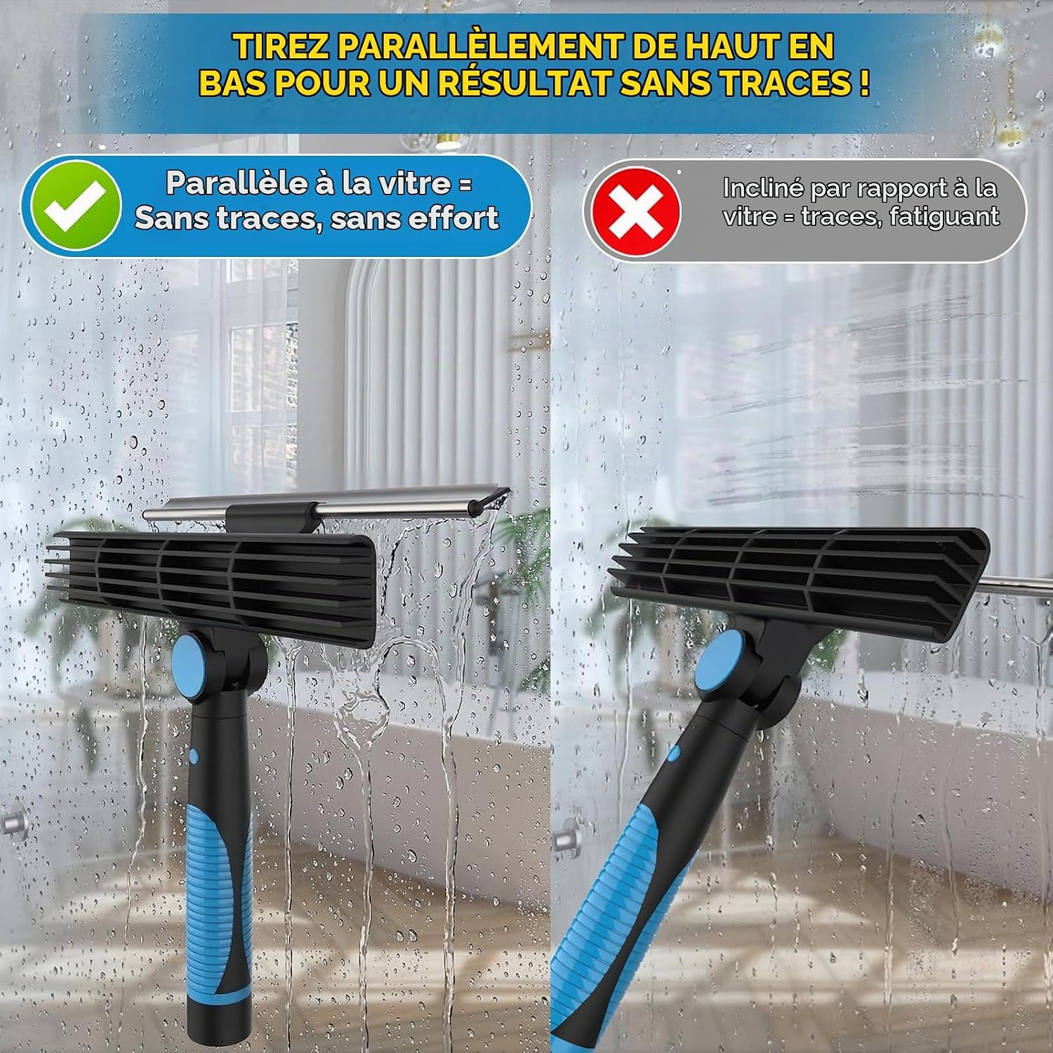 Detalle 2 de Scalnuvyyh raamreinigingsset met telescoopsteel van 2 m en 400 ml glasreiniger