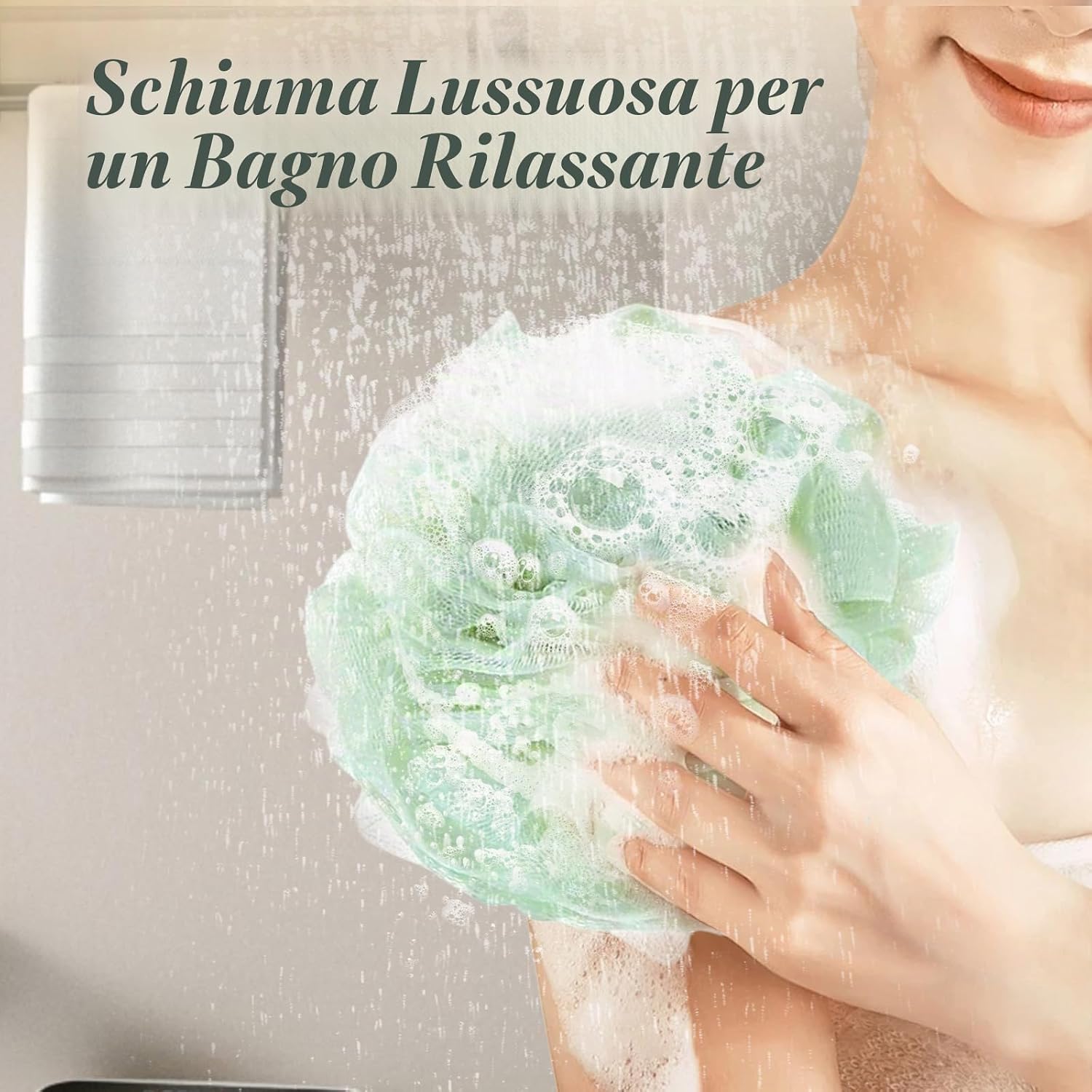 Thumbnail 6 de Flintronic: 4 Spugne Doccia da 60 g con Tessuto a Rete — esfoliazione delicata e massaggio confortevole