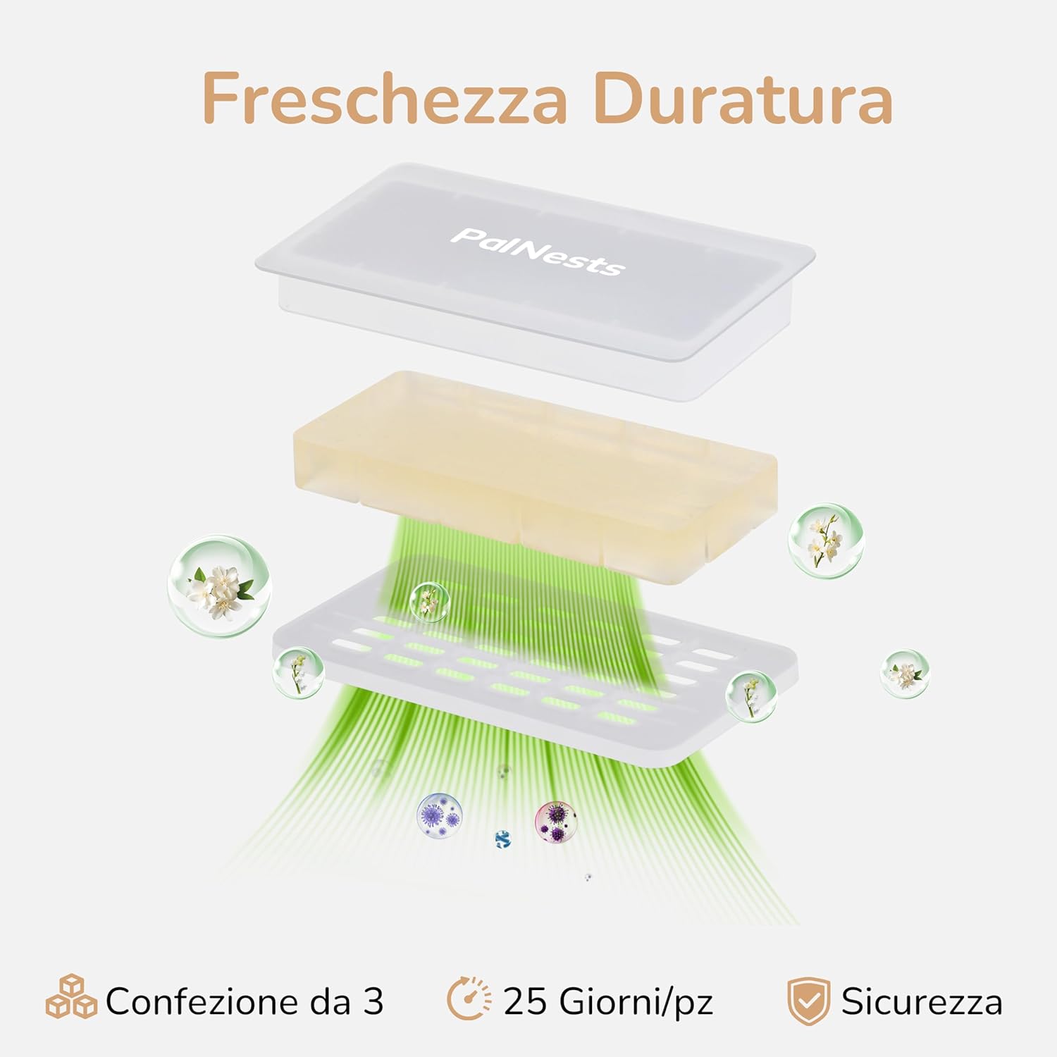 Detalle 2 de PalNests Deodorante per lettiera gatto 3 pezzi 🐾