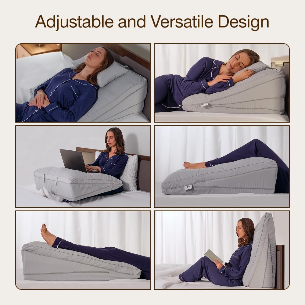 Detalle de Coop Home Goods CPL030OS-00 Adjustable Wedge Pillow with Memory Foam Top