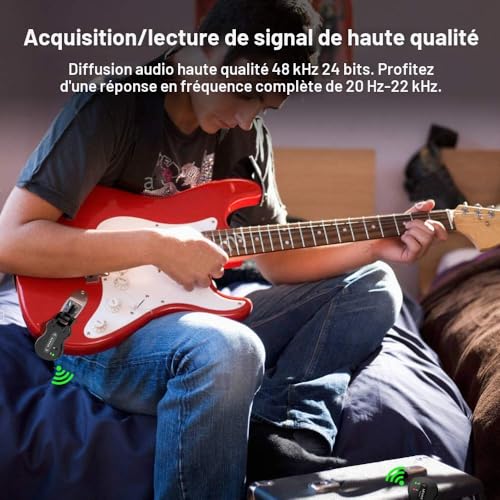 Thumbnail 3 de LEKATO 5.8GHz Transmetteur sans fil pour guitare et basse – Système rechargeable 24 bits 48 kHz