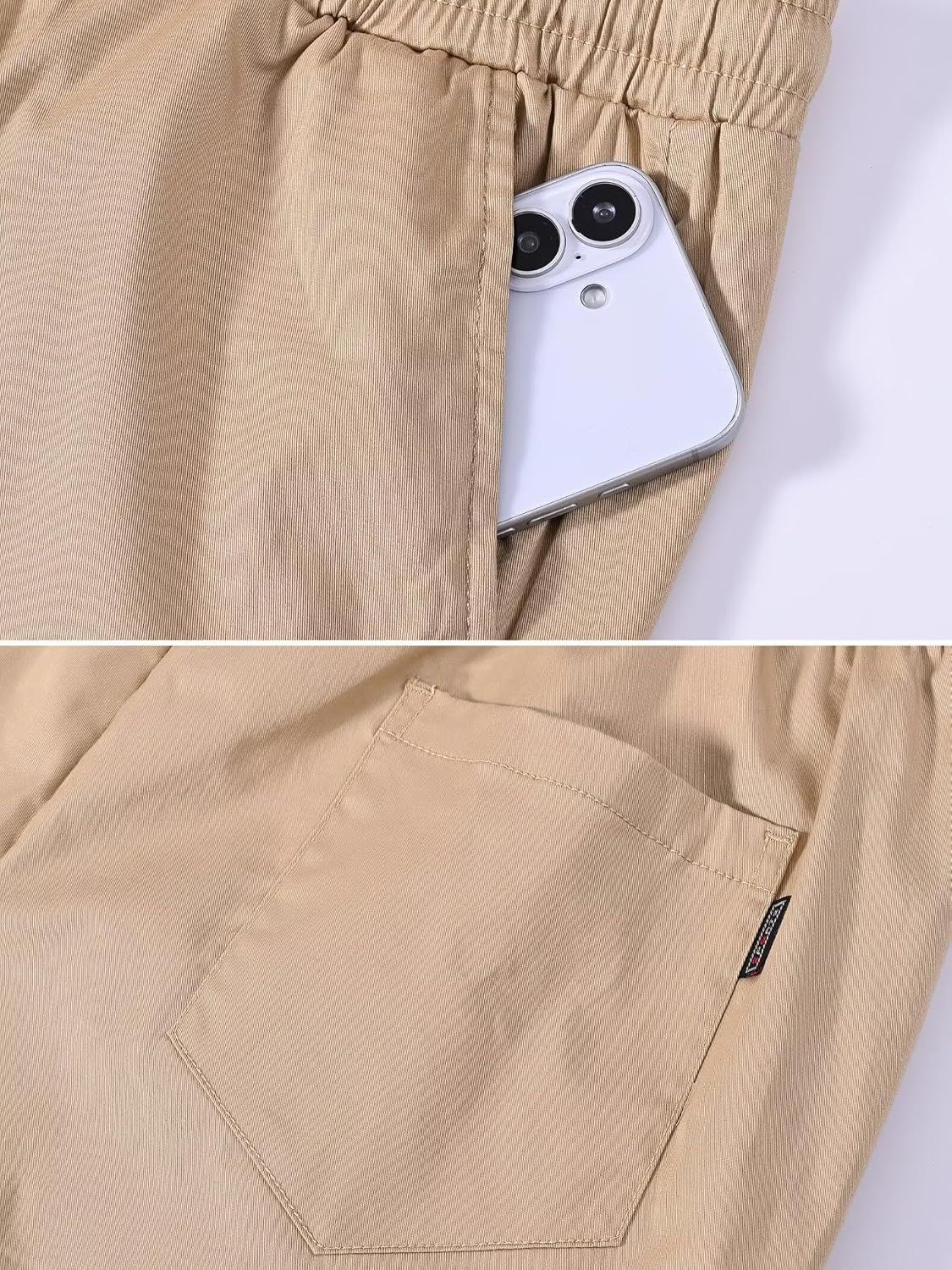 Detalle de PrimeCrest Mens Cargo Shorts: Breathable Cotton with Multi Pockets