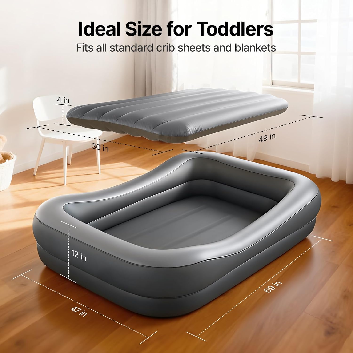 Thumbnail 6 de OGERY Inflatable Toddler Bed with Tent