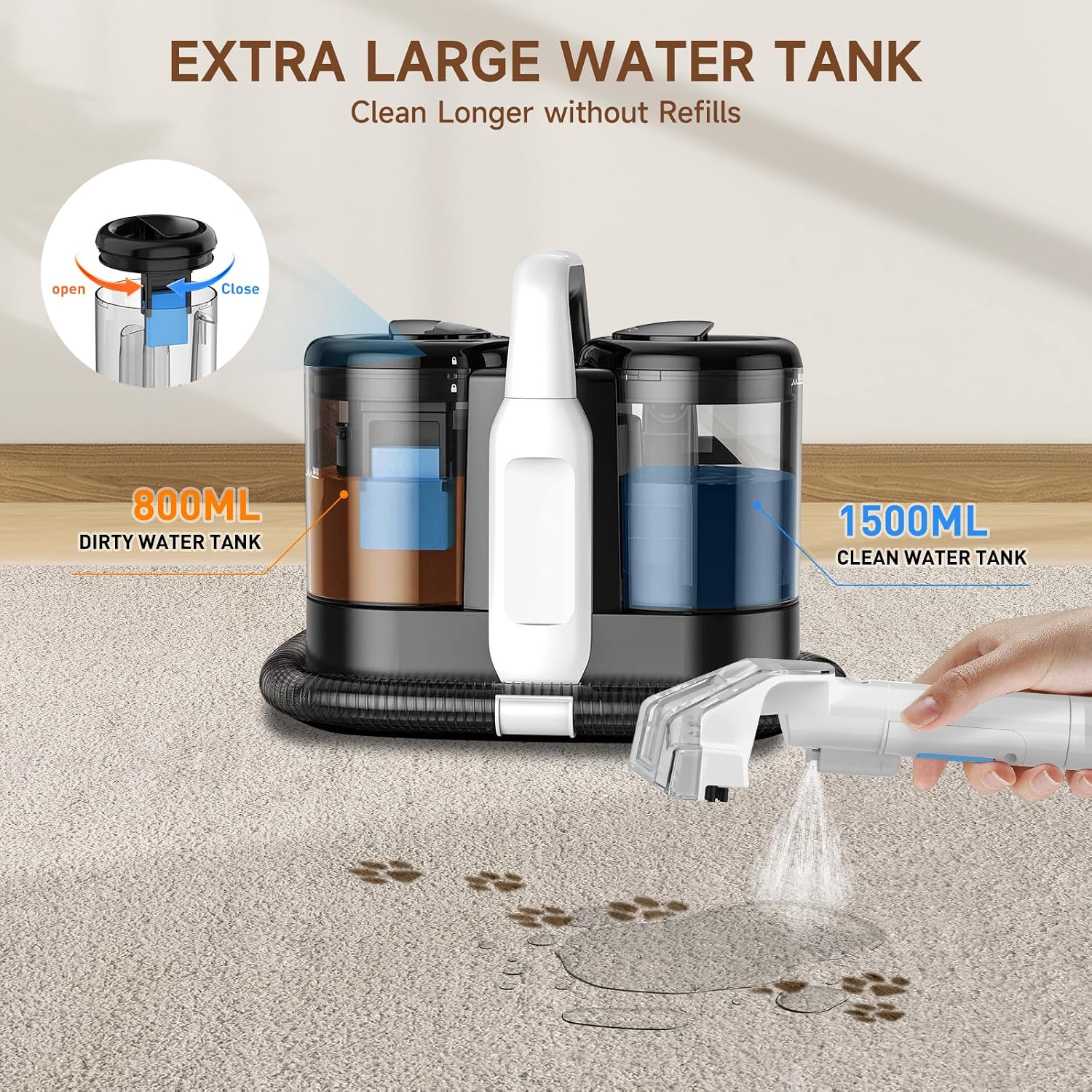 Detalle 2 de Portable Carpet Cleaner 600W 18Kpa