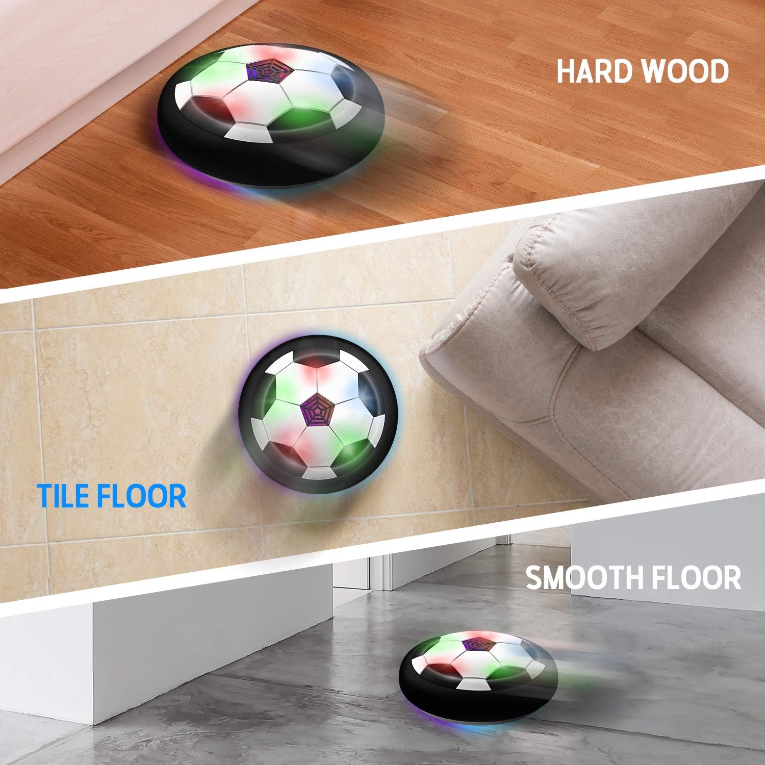 Detalle de Toyk Boy Toys LED Hover Soccer Ball (Air Power Training Ball) for Indoor/Outdoor Play