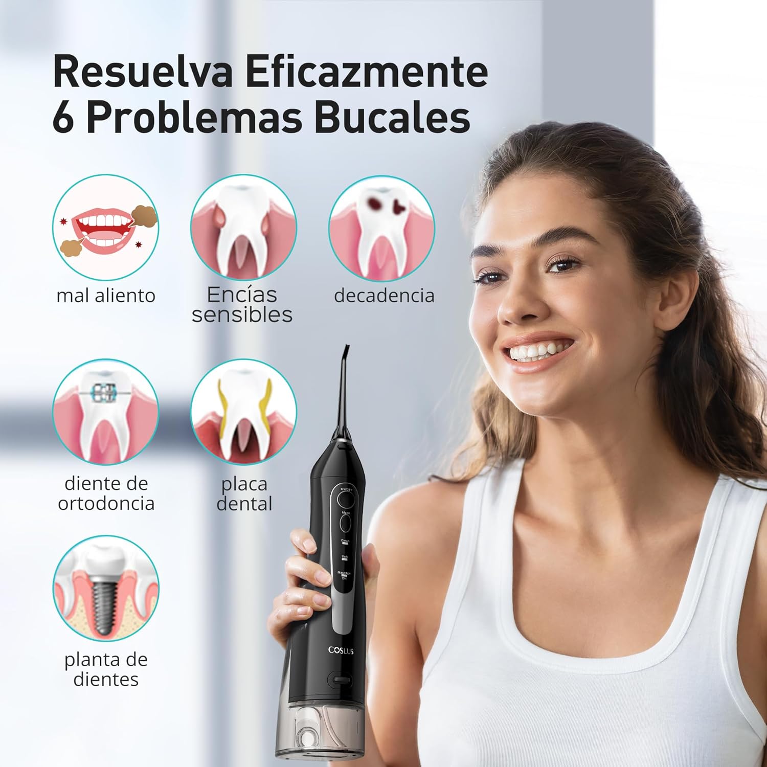 Thumbnail 4 de COSLUS Irrigador Bucal Portátil Flosser 🌊 Limpieza Efectiva en Viaje