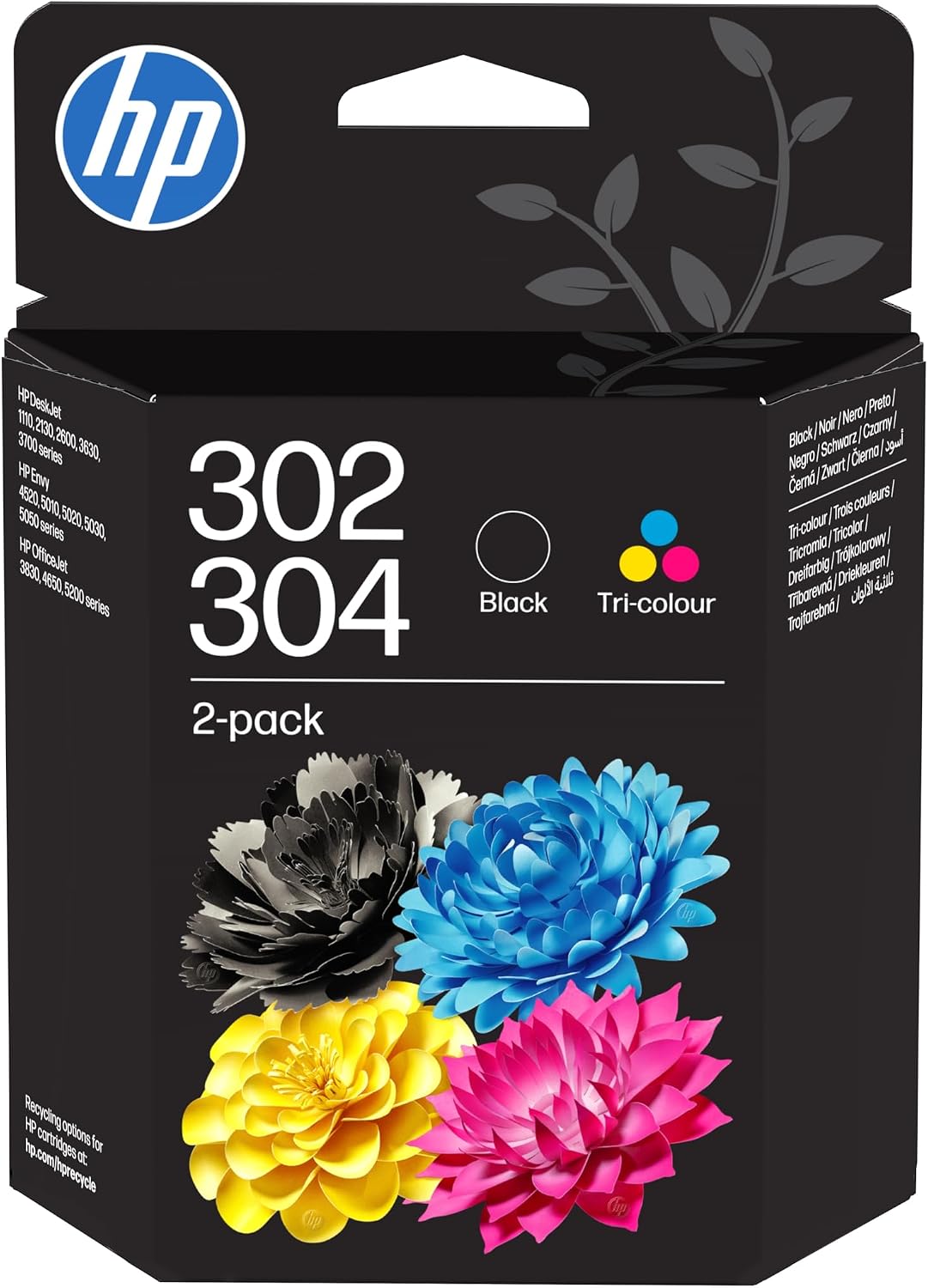 Detalle de HP 302/304 Nero e Tricromia B82L1AE – Confezione da 2 Cartucce compatibile con serie DeskJet/OfficeJet
