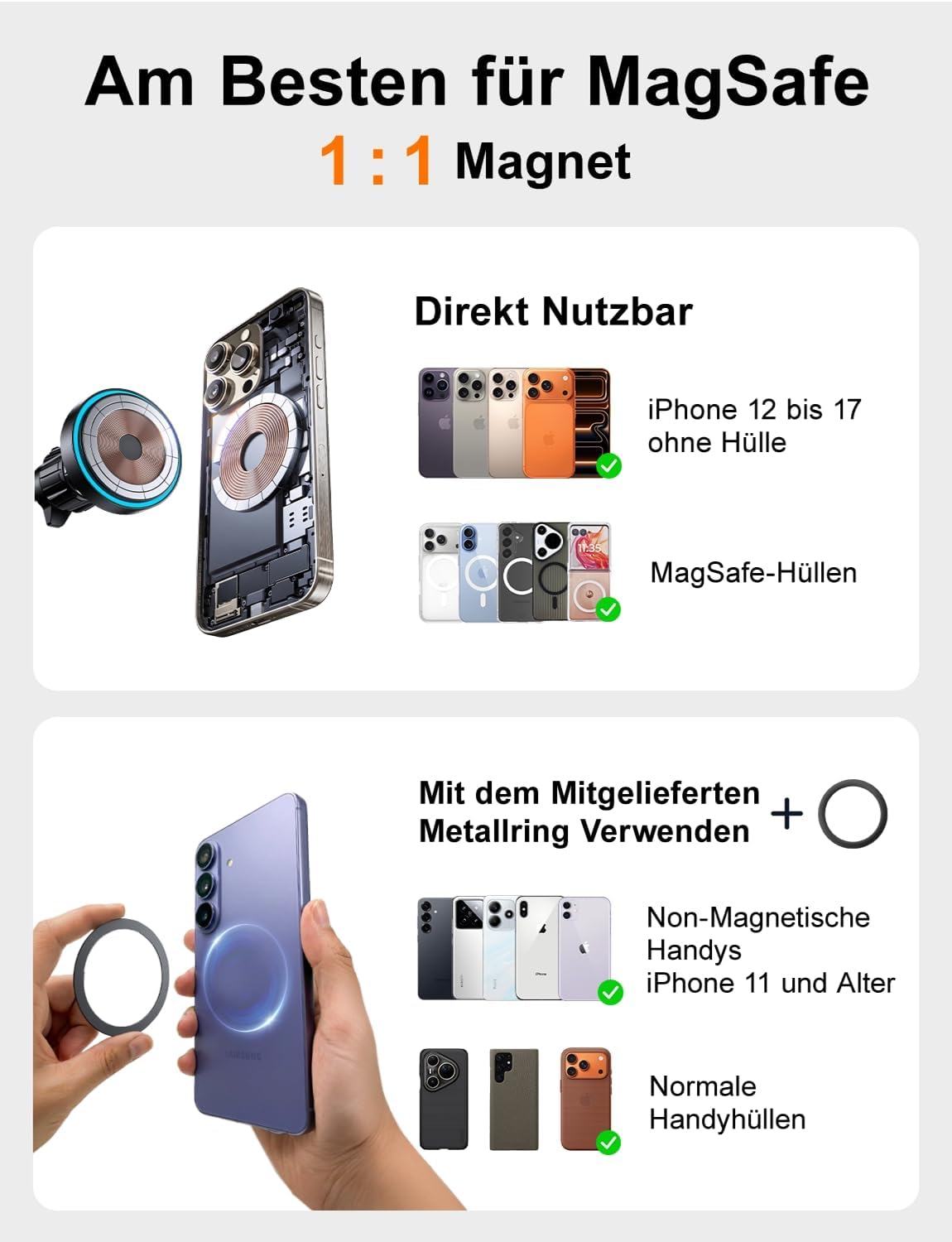 Thumbnail 5 de LISEN MagSafe Autohalterung 15W Ladegerät fürs iPhone