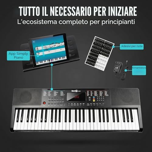 Detalle 2 de RockJam RJ361 – Tastiera Pianoforte 61 Tasti Compatta per Principianti