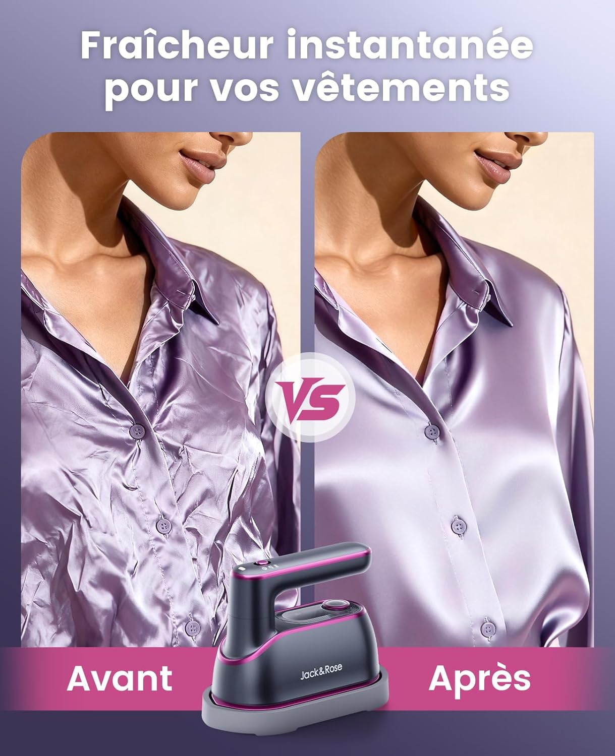 Thumbnail 1 de Jack & Rose Fer à Repasser Vapeur 1200W: défroisseur vapeur portable 2 en 1 pour voyage