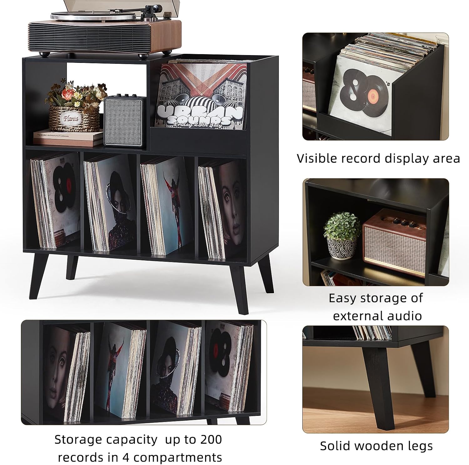 Thumbnail 5 de Large Record Stand with Storage 300 📀