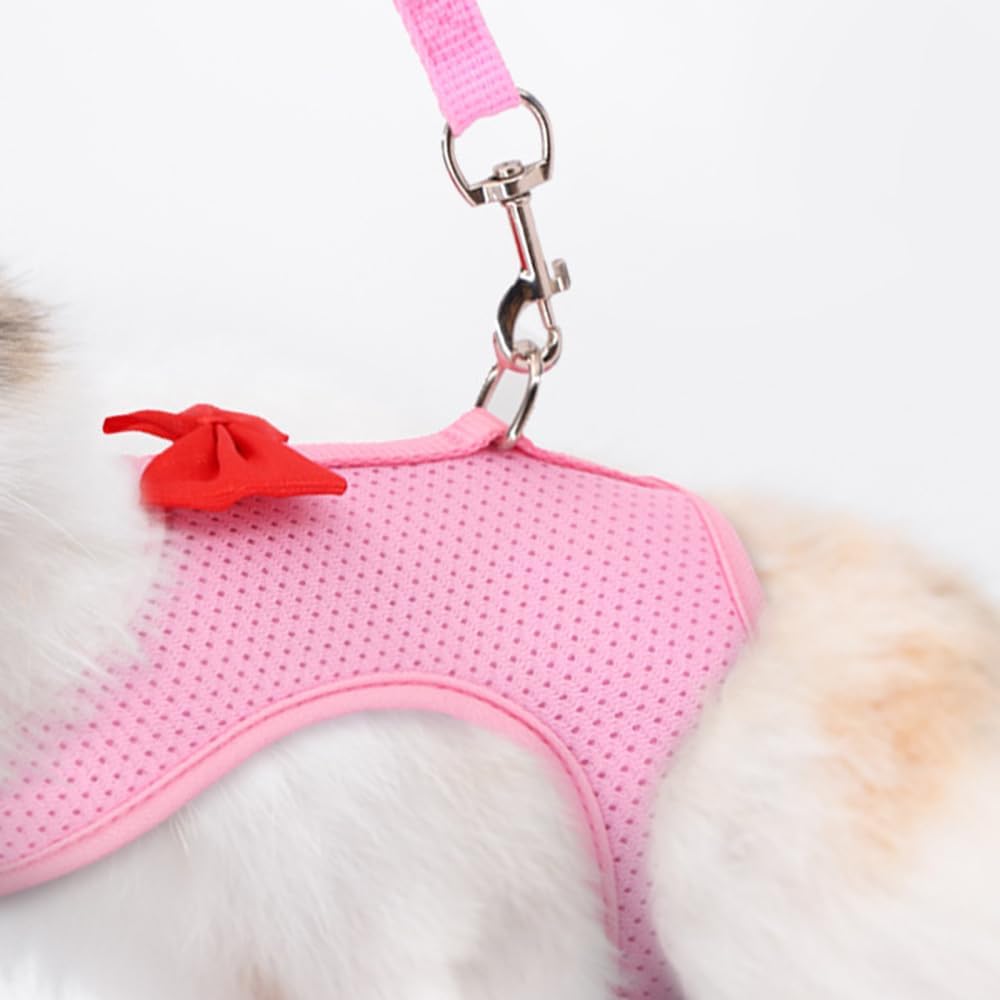 Detalle de MiOYOOW Small Pet Chest Harness, Adjustable Rabbit & Ferret Harness with Leash Set (S Size, Black)