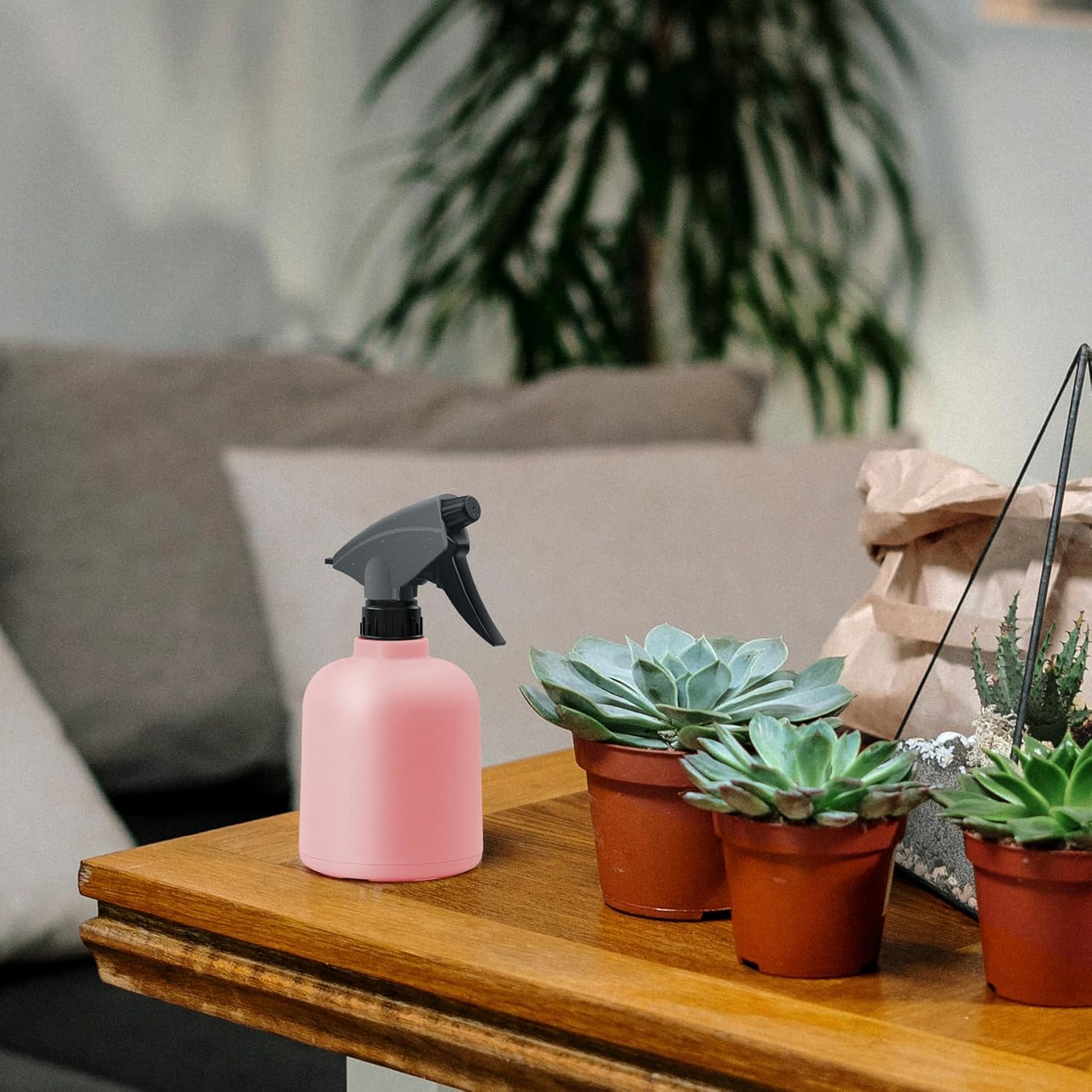 Detalle de Plant Mister Spray Bottle 600ML Pink – Adjustable Indoor Plant Mister Trigger Spray