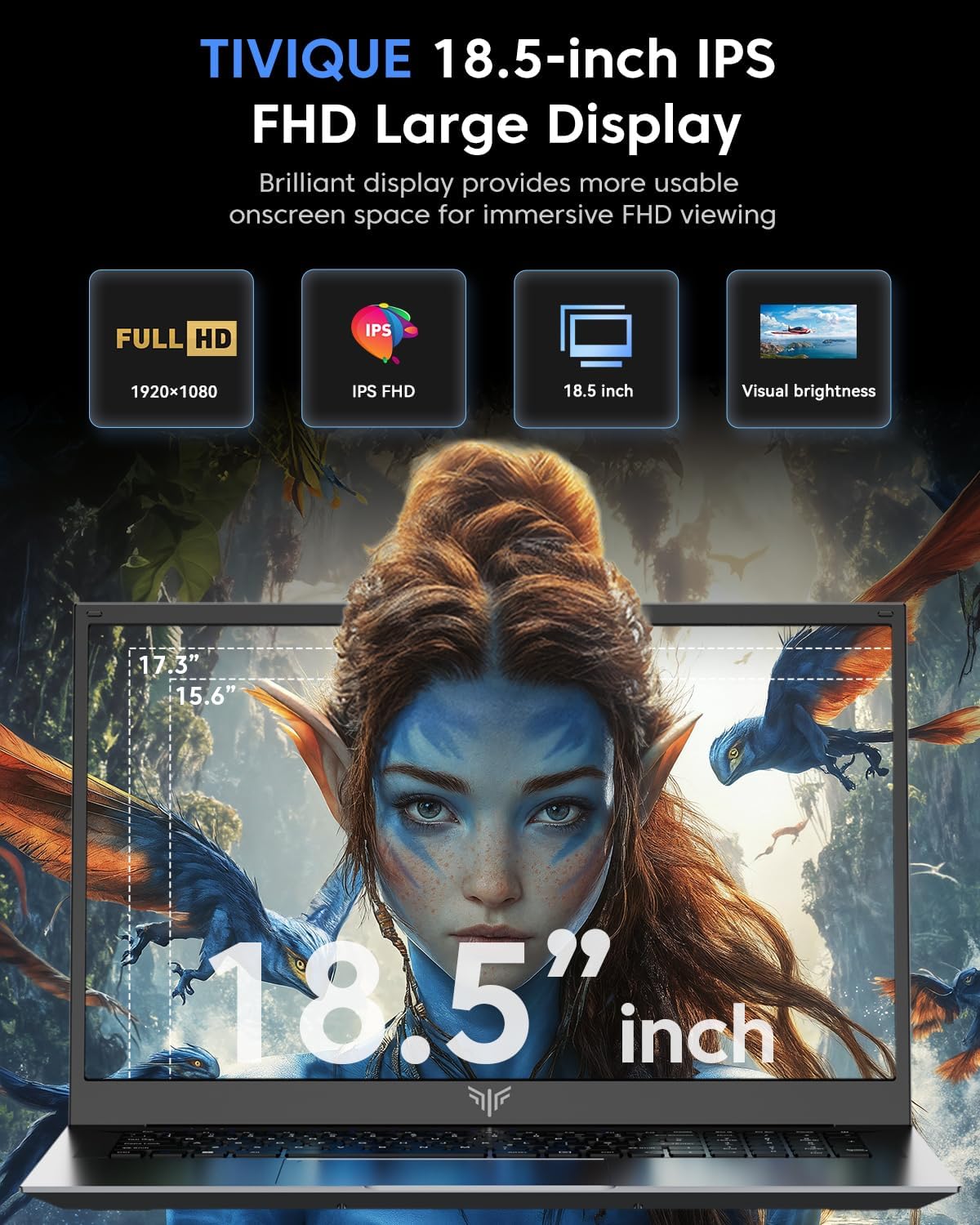 Thumbnail 3 de Tivique AX18 18.5-inch FHD laptop with Ryzen 4300U, 16GB RAM and 512GB SSD