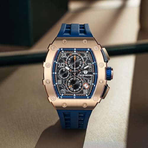 Detalle de Tsar Bomba Men’s Watch: 50M Waterproof Tonneau with Sapphire Glass and Chronograph