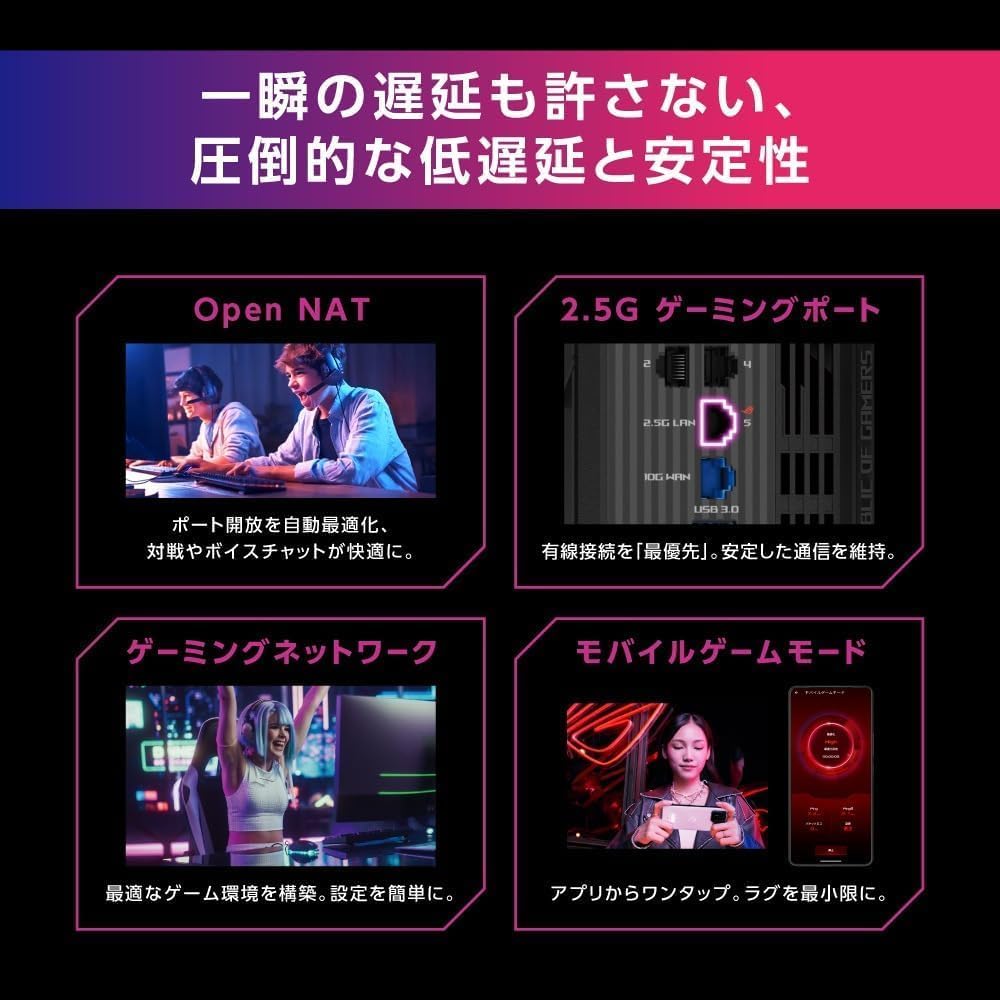Thumbnail 5 de ASUS ROG STRIX GS-BE7200X Wi-Fi 7ゲーミングルーター、デュアルバンド・10G WAN・2.5GゲーミングLAN