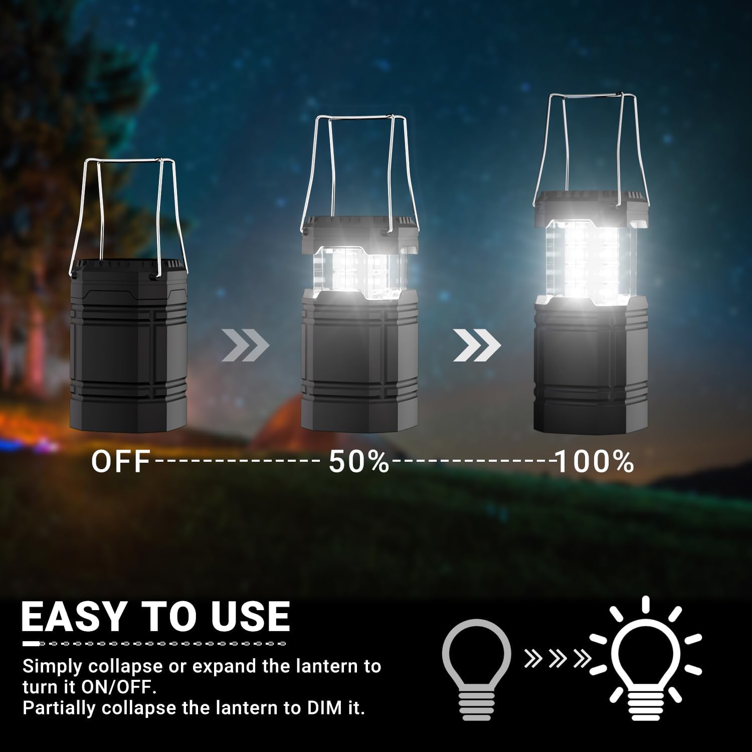 Detalle de LED Campinglampe Solar – 3-in-1 Notfall- und Outdoor-Beleuchtung, IPX4, 3000mAh Akku