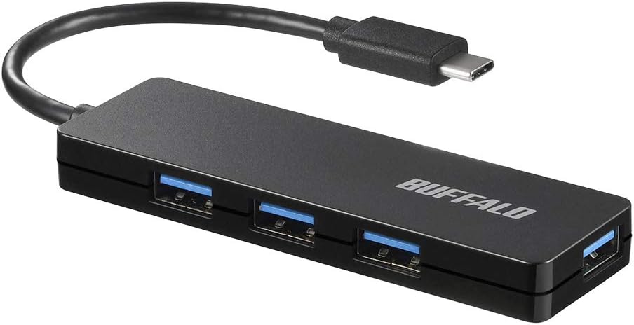 Detalle de バッファロー BSH4U125C1BK USB Type-C対応4ポートハブ、バスパワー・スリム設計